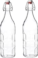 Bormioli Rocco Moresca Swing Top Bottles, Set of 2 - 33.75oz Airtight Vintage Glass for Oils, Vinegars, Dressings & Liqueurs