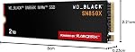 WD_Black SN850X 2TB NVMe SSD - M.2 2280, Up to 7,300 MB/s Read speeds, Up to 6,300 MB/s Write speeds, Gaming Expansion, High Performance Internal Solid State Drive - WDS200T2X0E