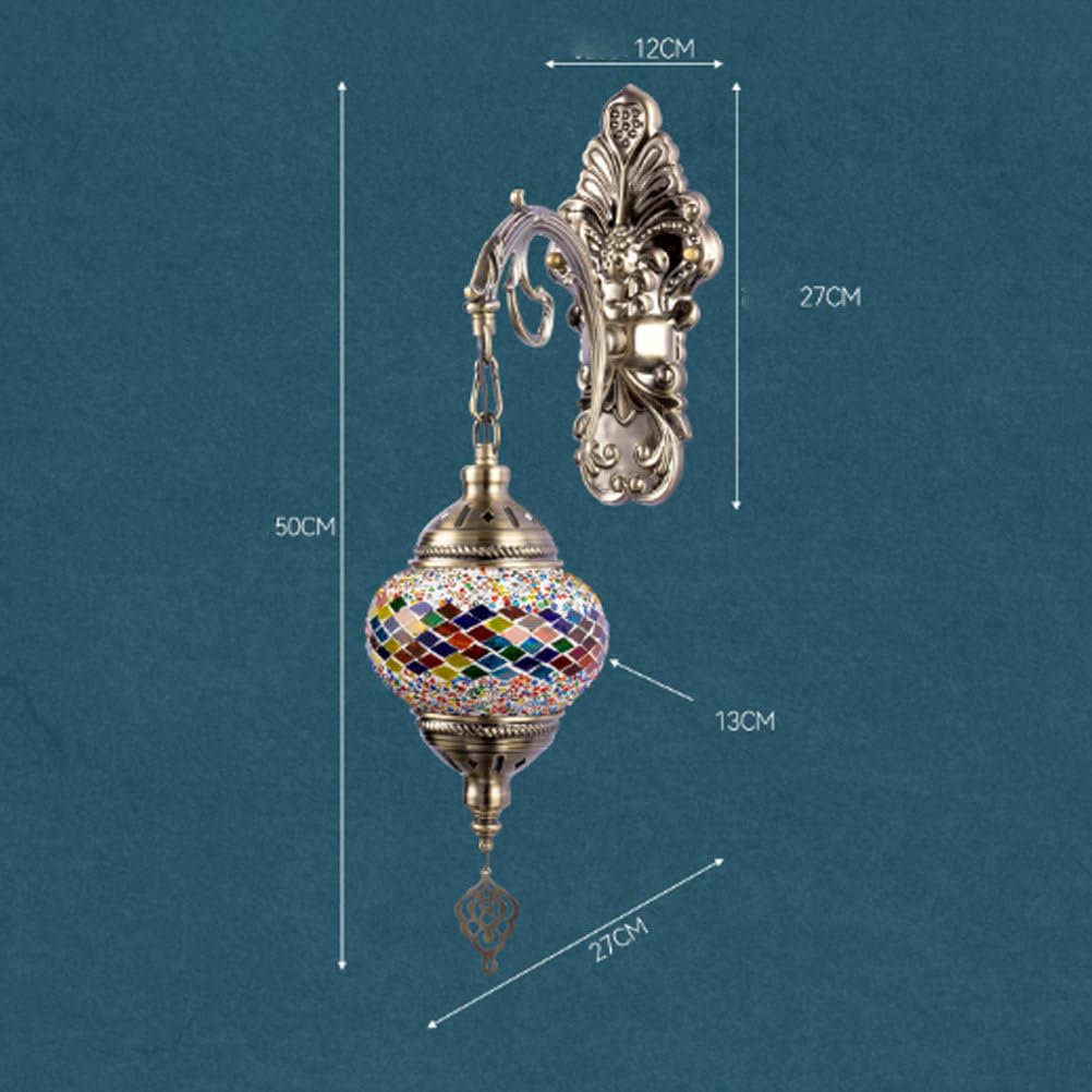 Śródziemnomorska Lampa Ścienna w Stylu Art Deco z Tureckiej Mozaiki Ręcznie Wykonana Lampa Ścienna z Mozaiki Szklanej Romantyczna Dekoracja Domu
