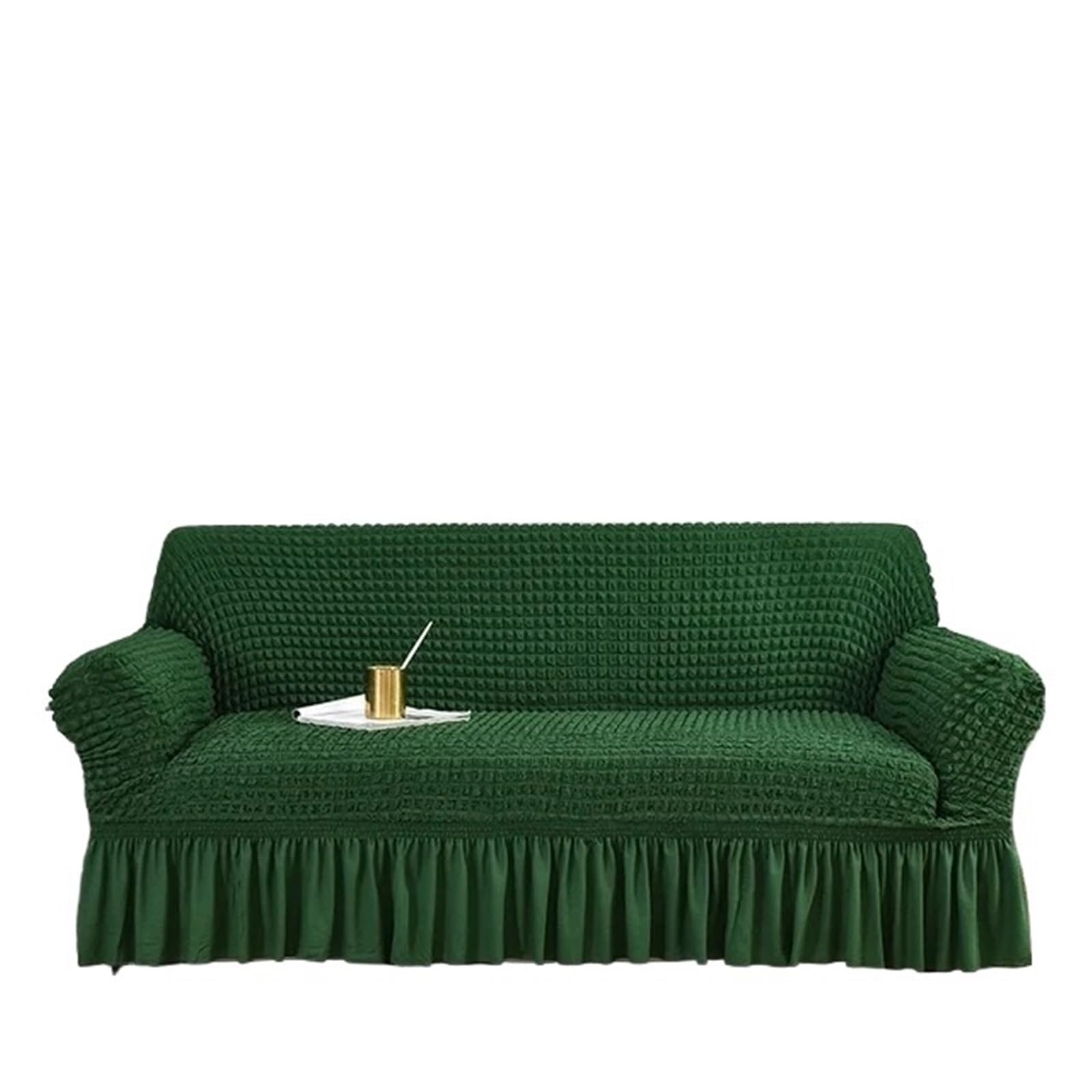 SUBLXPoten Sofa Cover with Skirt Pink Plaid Skirt Stretch Sofa Cover for Living Room 1 2 3 4 Seat Armchair L Shape Couch Covers(Color 10,3-seater 170-230cm)