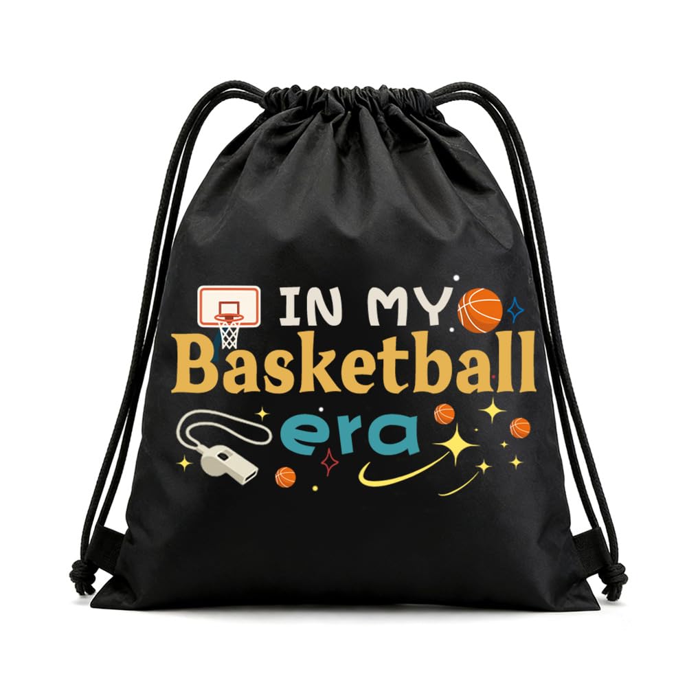 Baketball Backpack Bag for Men Women Basket Ball Gifts for Grandson Granddaughter Birthday Gifts for Basketball Lovers Basketball Drawstring Bag for Gym Travel Best Friend Friendship Gifts