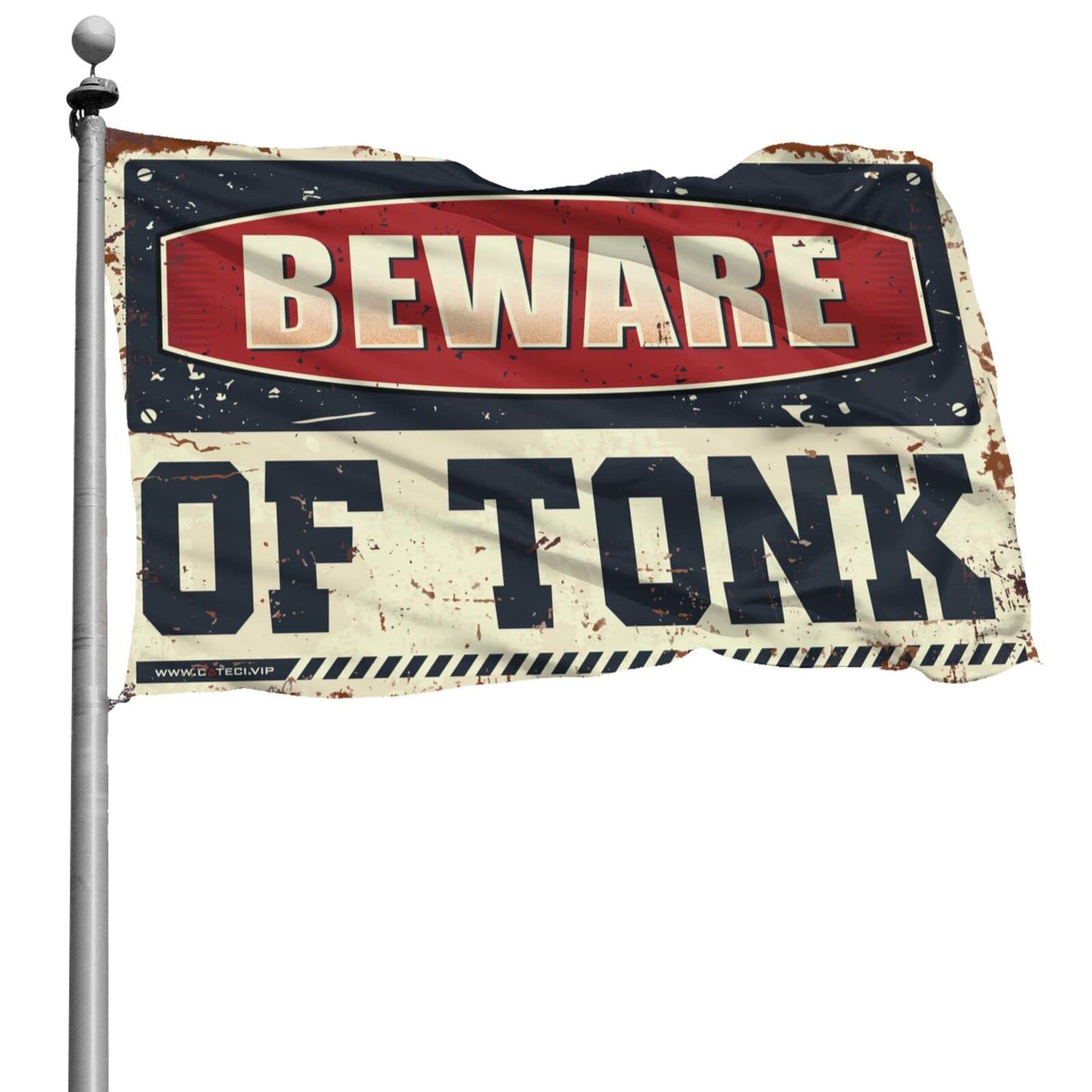 Drapeau Beware of Tonk pour fille grand format 152x244 cm