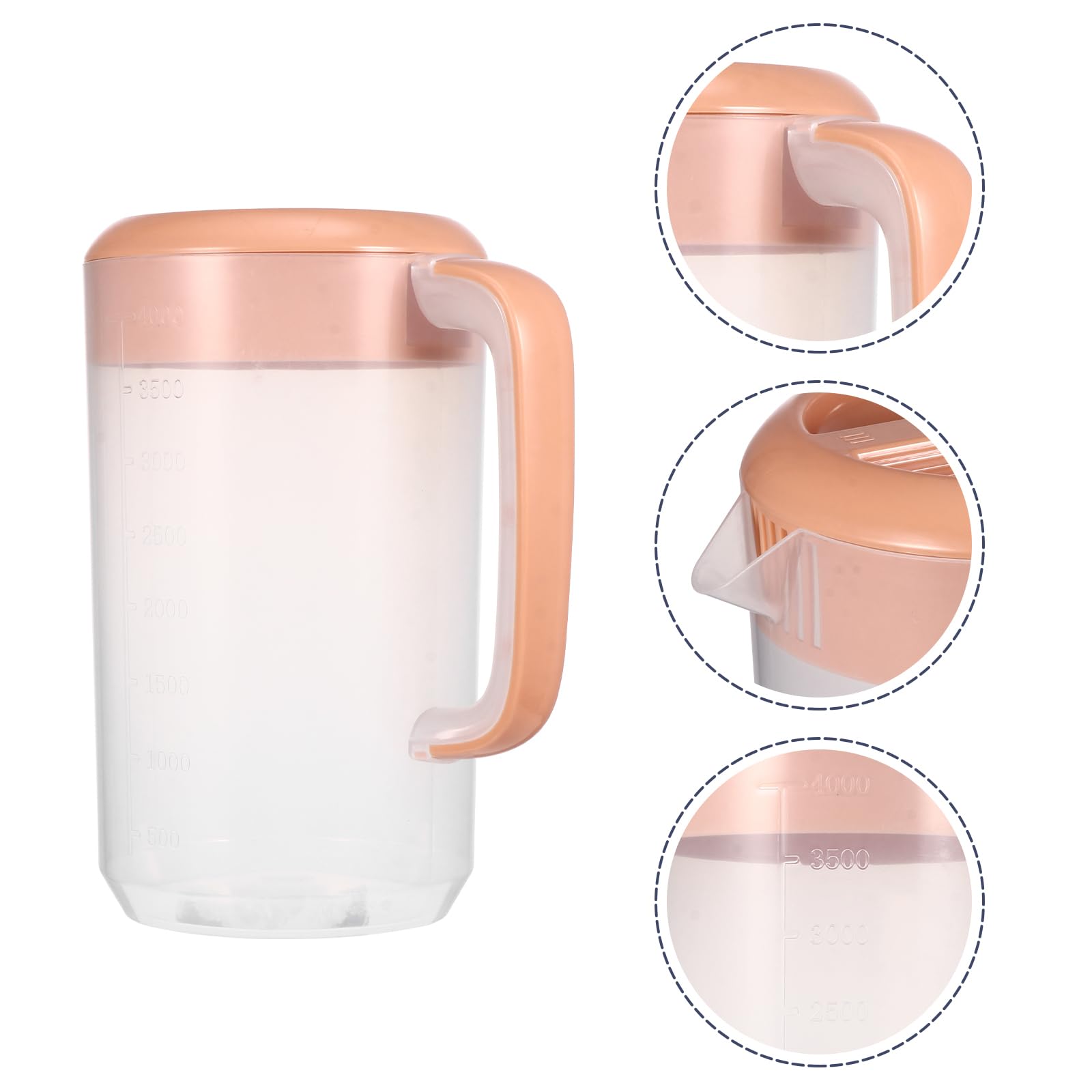 UPKOCH 4L Granesse en Plastique Transparent Grand avec Couvercle de 4 L Pichet à Eau en Plastique avec Couvercle Et Poignée Pichet de Boissons Plaque en Plastique avec Couvercle Et Pichet à Eau