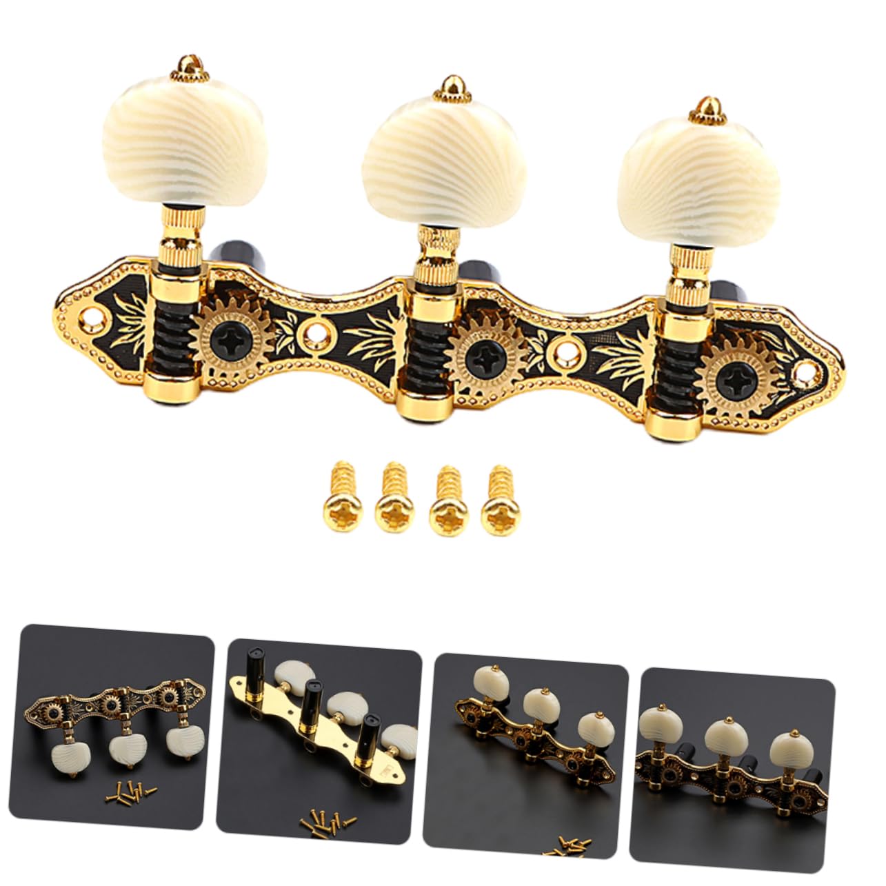 ERINGOGO Pioli per Accordatori Chitarra Classica Oro in Metallo Design Ergonomico e Accordatura Stabile per Chitarristi e Ukulele