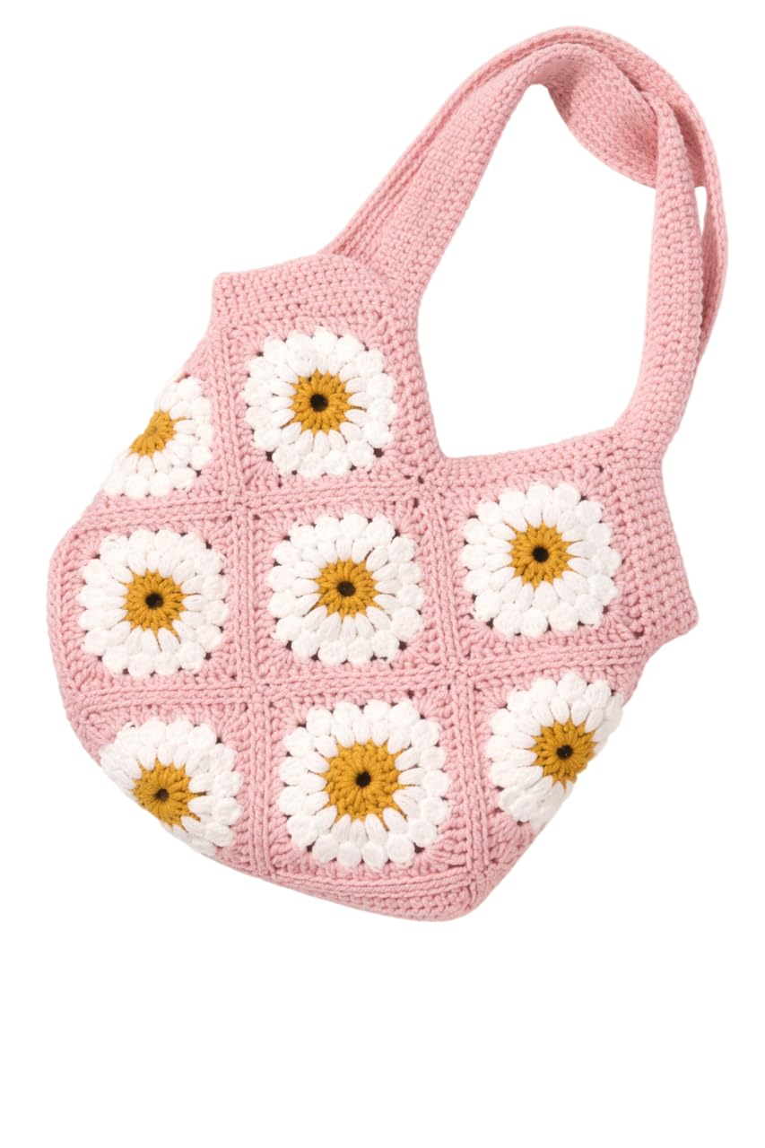 ZZARA Handmade Cotton Multicolour Handbag For Women And Girls Handcrafted Handbags For Stylish Cotton Crochet Spacious Shoulder Tote Bag, Shopping Bag Handmade Knitting Bag-image-19
