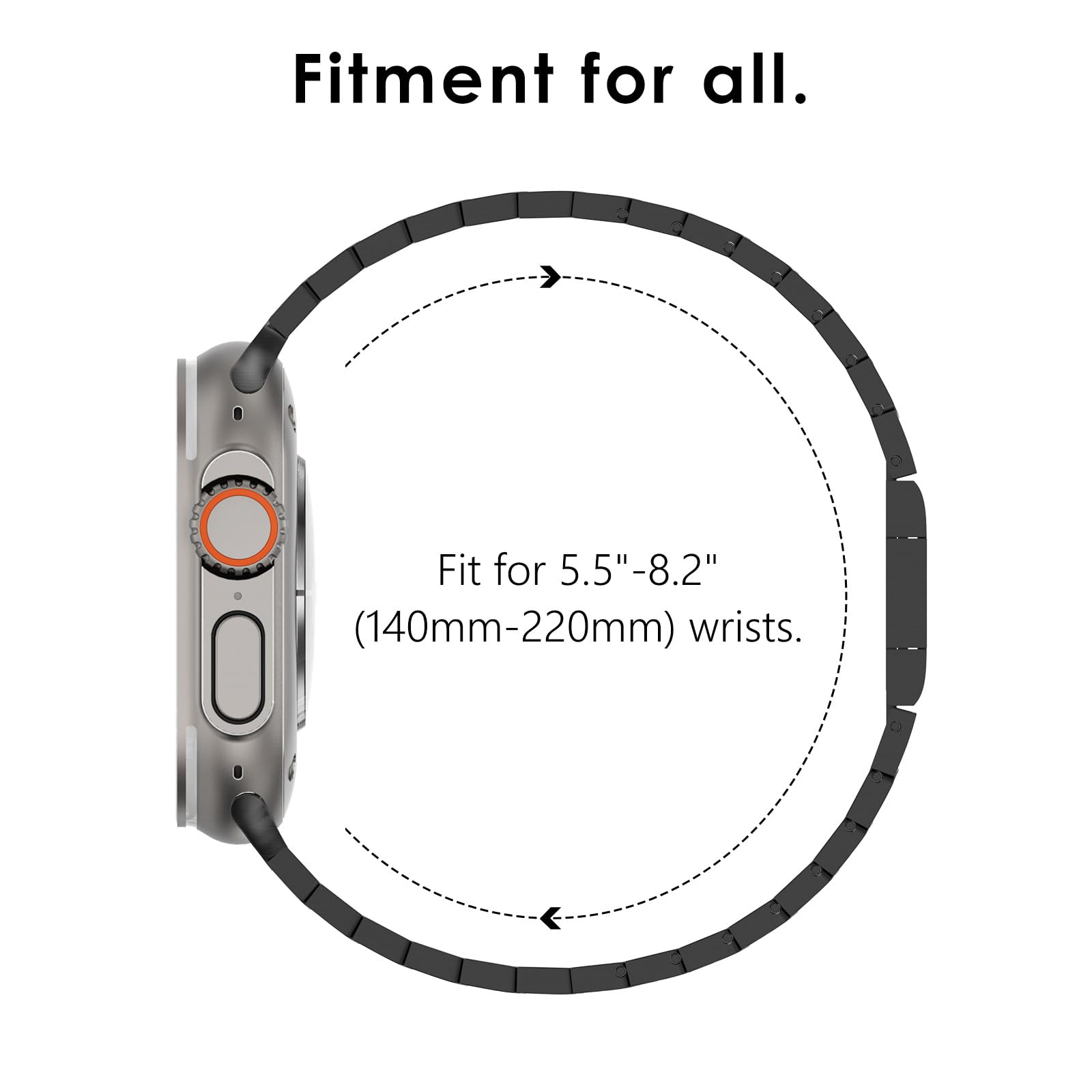 KADES Bracelet en acier inoxydable compatible avec les bracelets Apple Watch Ultra 49 mm, 45 mm, 44 mm, 42 mm, pour homme et femme, bracelet en métal avec boucle magnétique pour iWatch Series Ultra