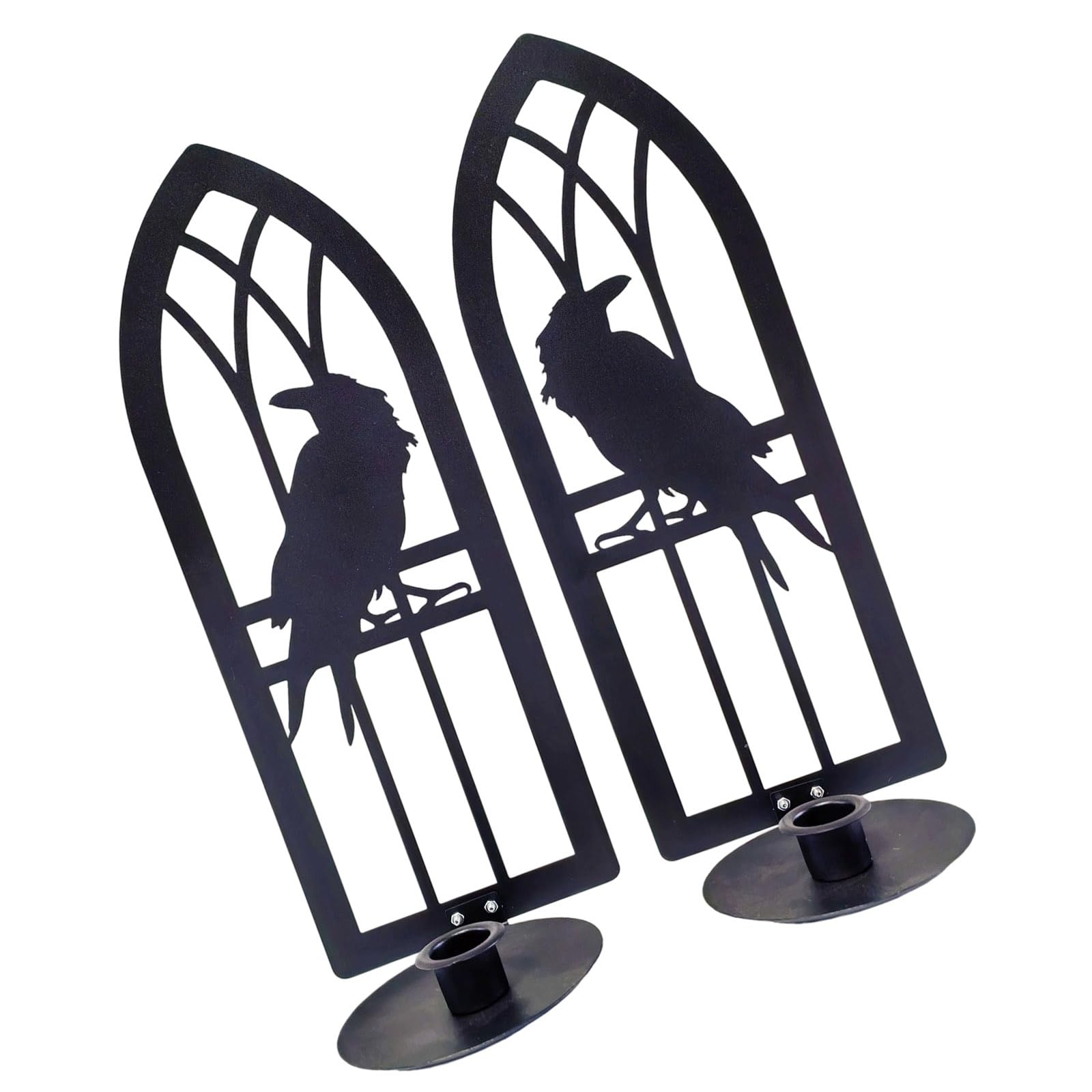 TQUXNGA 2Pcs Jackdaw Sconces Stand Wall Mounted Iron Candlesticks for Living Room Bedroom Halloween Centerprieces Dark Fashion Wall Candleholder