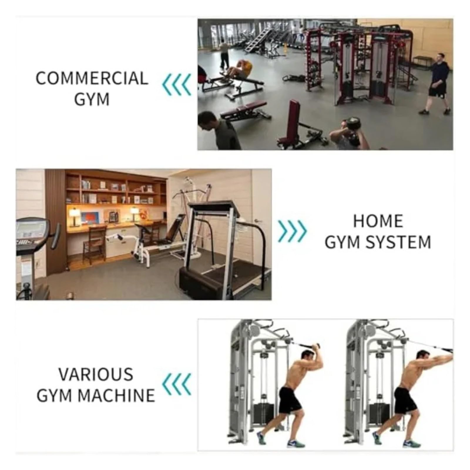 Barra LAT Machine Maniglia a Doppia D Attacco for Fila di Cavi Rotante a 360 Gradi for Macchina for in Gomma Morbida Palestra Fitness LAT Pulldown Close Grip