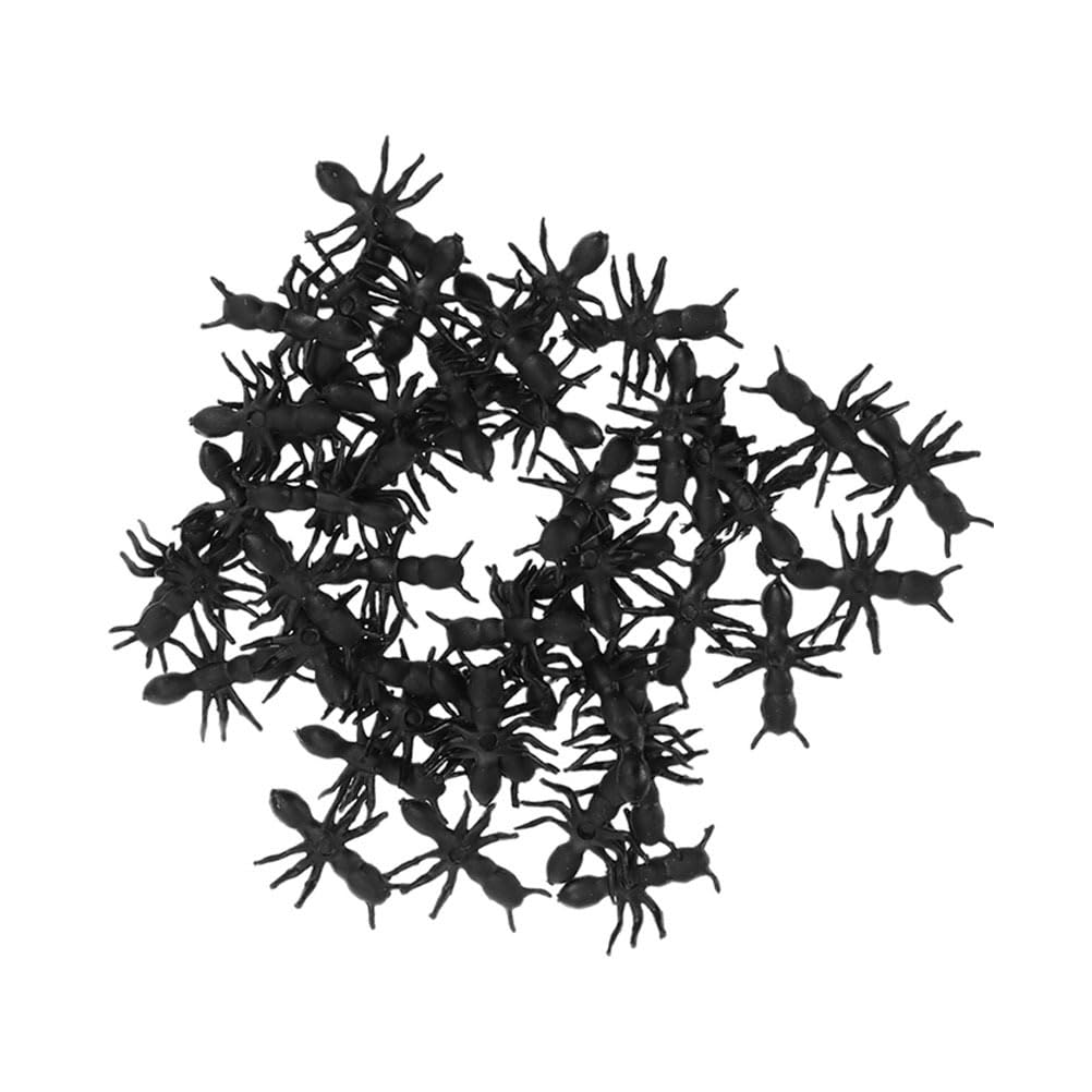 ibasenice Halloween Simulation Ants 100Pcs Plastic Fake Ant Toys Realistic Prank Decorations for Table Indoor Outdoor Party