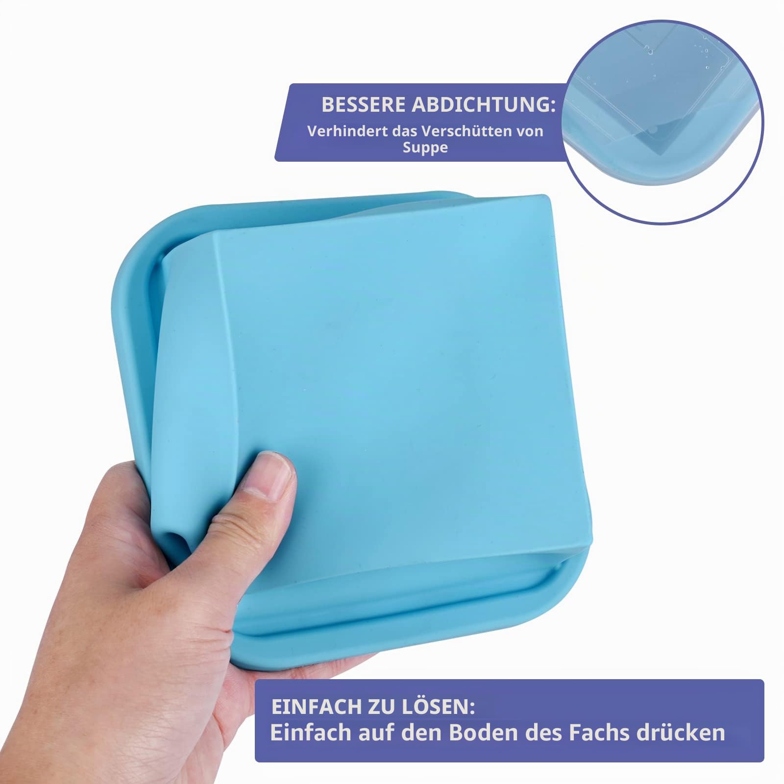 Silikon-Gefrierschalen mit Deckel, 4 Stück, Gefrierformen, Suppen, Gefrierbehälter, für 4 perfekte Suppen, Brühen, Eintöpfe, Saucen, Currys