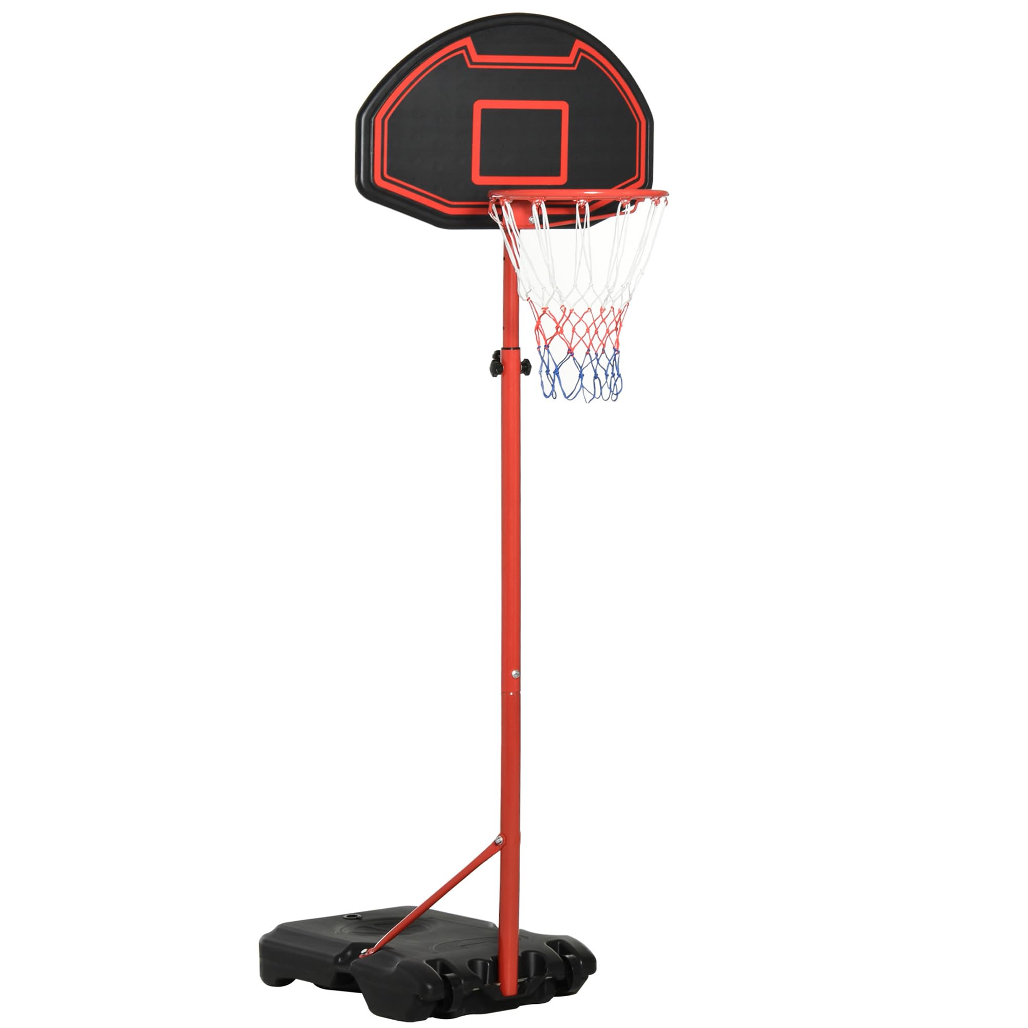 HOMCOM Basketball Hoop - Kids - Adjustable Height - Black - 250cm