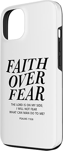 Vista 14 de Funda para iPhone 12 Pro Max Faith Over Fear Bible Verse Christian Religious Men Women