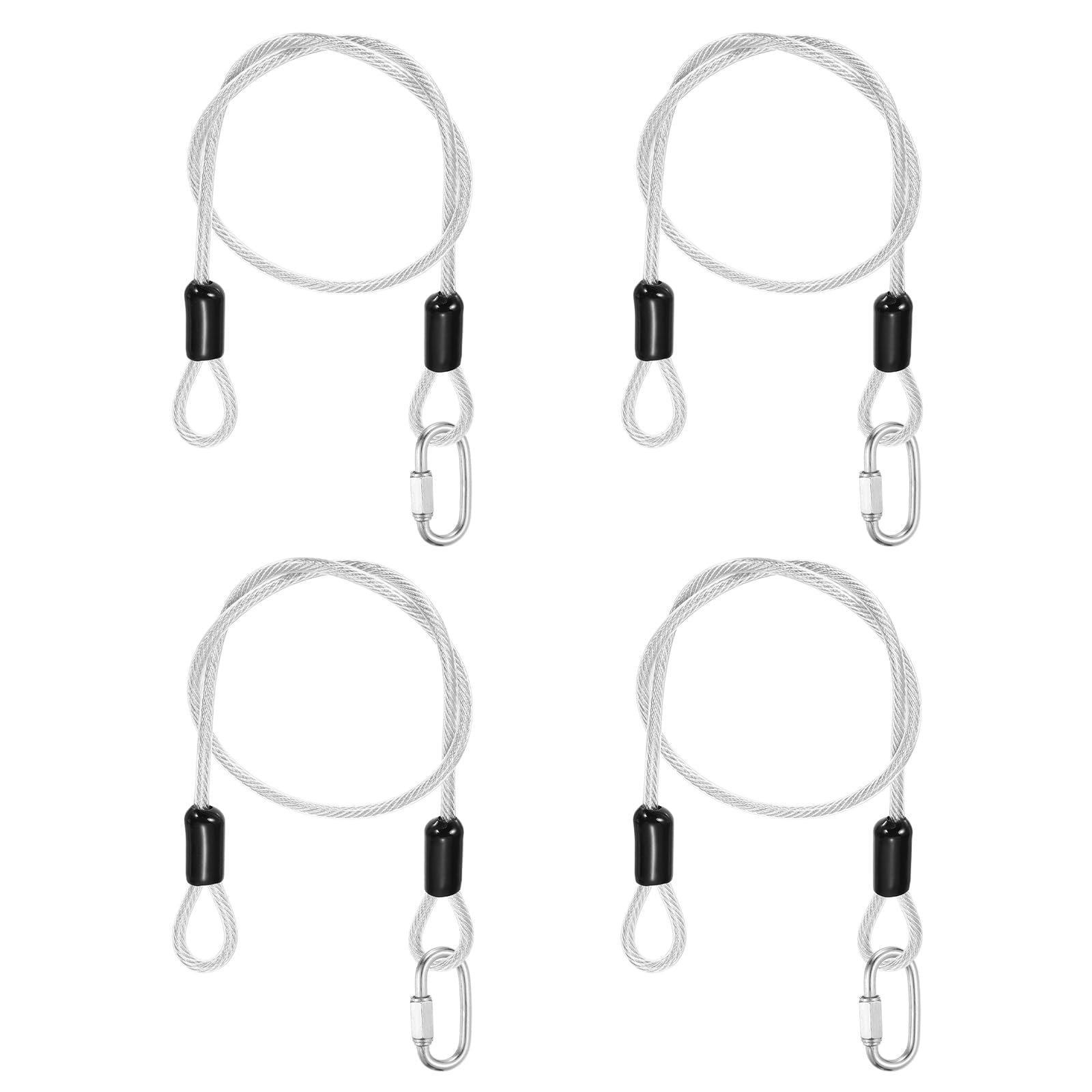 PATIKIL Security Cable Lock 4mm x 50cm, 1.6ft, Clear 4 Set