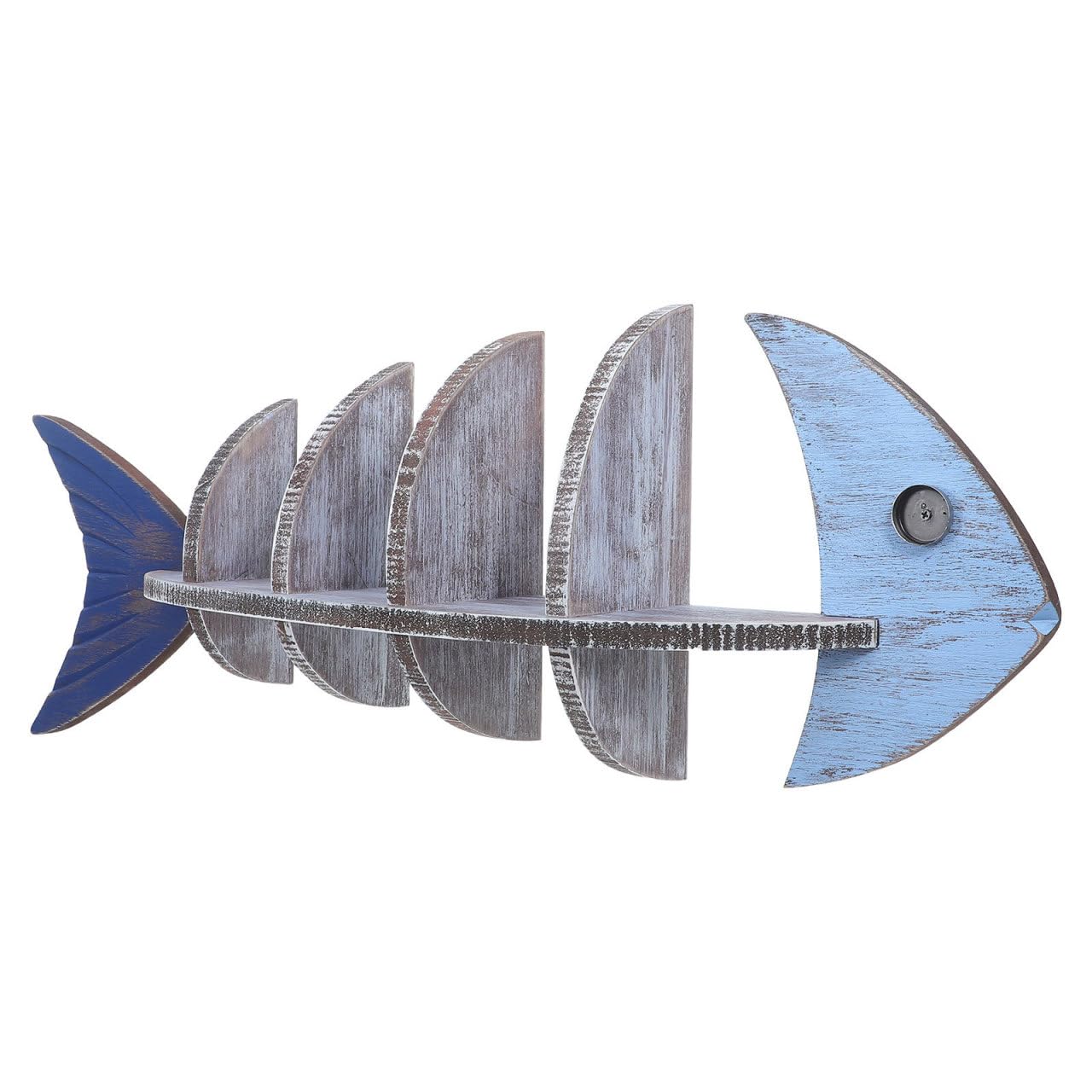 Étagère murale poisson Amosfun en bois style méditerranéen