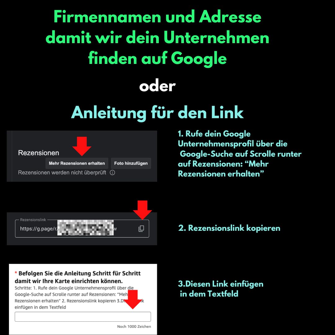 Aspira Home Google Bewertungskarte mit NFC-Chip, Rezensionskarte für Google Bewertungen, FERTIG VOREINGERICHTET für Ihr Google Bewertungsprofil, schwarz, 7,5 x 7,5 cm