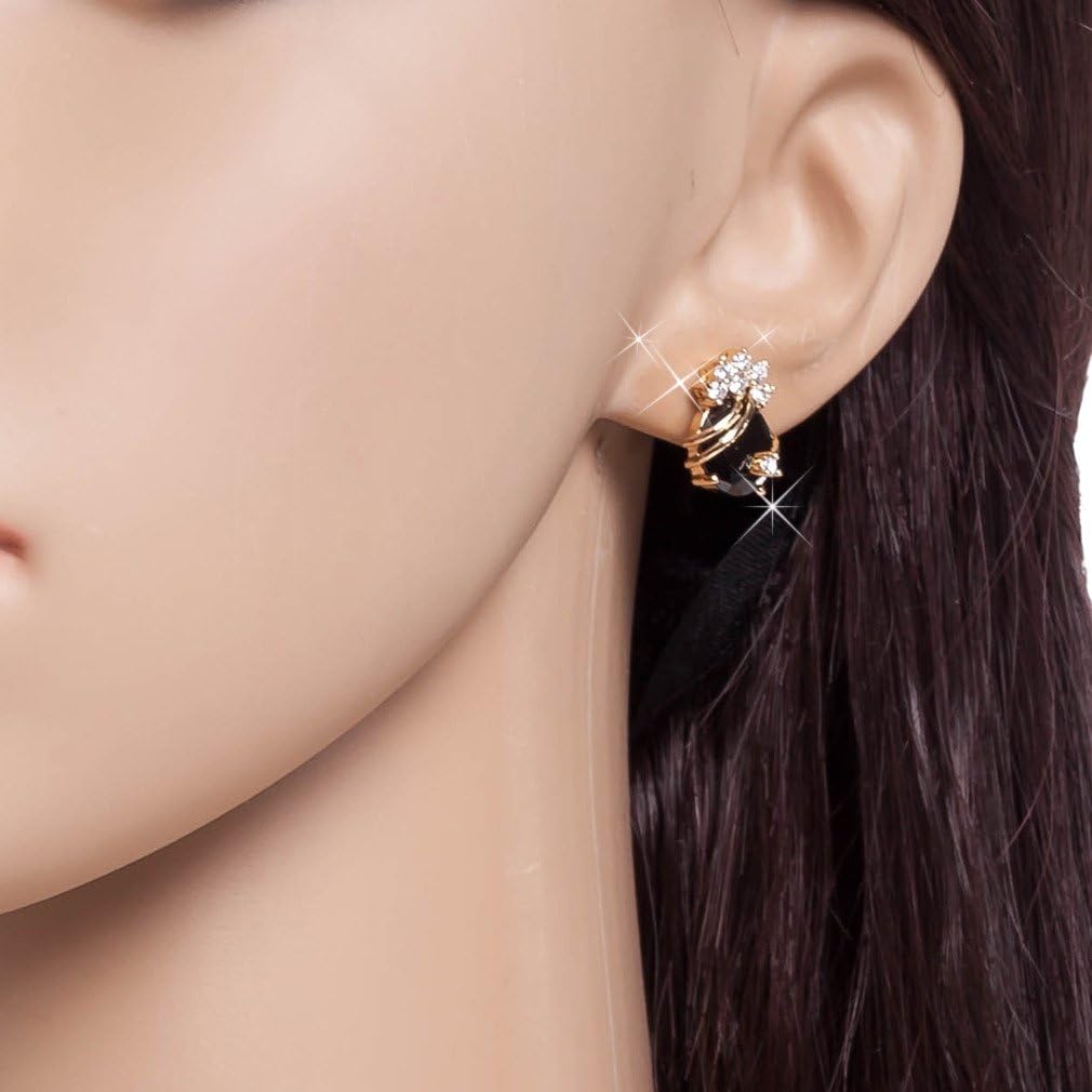 YAZILIND Elegant 18K Gold Plated Cubic Zirconia Multicolor Stud Earrings for Women - Image 3