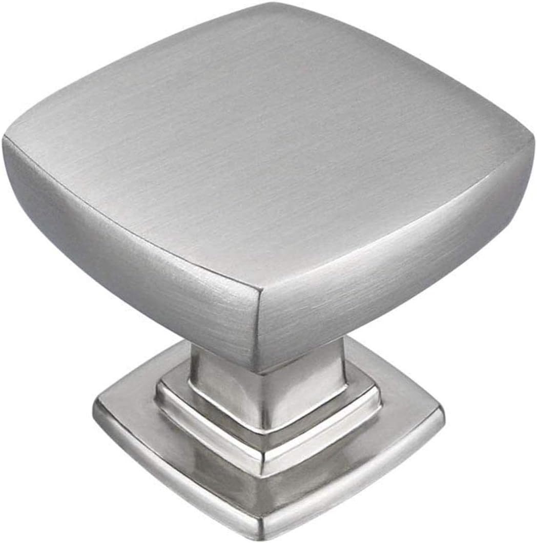 LONTAN 10 Pack Drawer Knobs Brushed Nickel Door Knobs Acrylic Door
