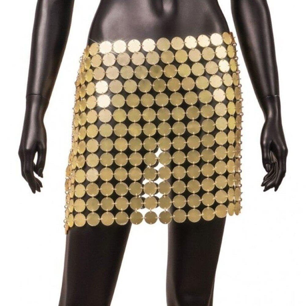 Falda de lentejuelas grandes para danza del vientre tipo minifalda de tubo brillante para fiestas