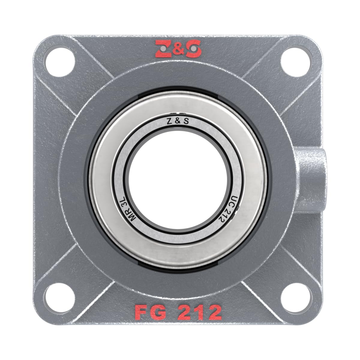 Housing Bearing Premium UCF 212 with Grease Nipple Protection Flange Y Bearing Unit 4-Hole (UCFG) | 60mm | FYJ 60 TF RCJY60 JIS UCF212 [Z&S]