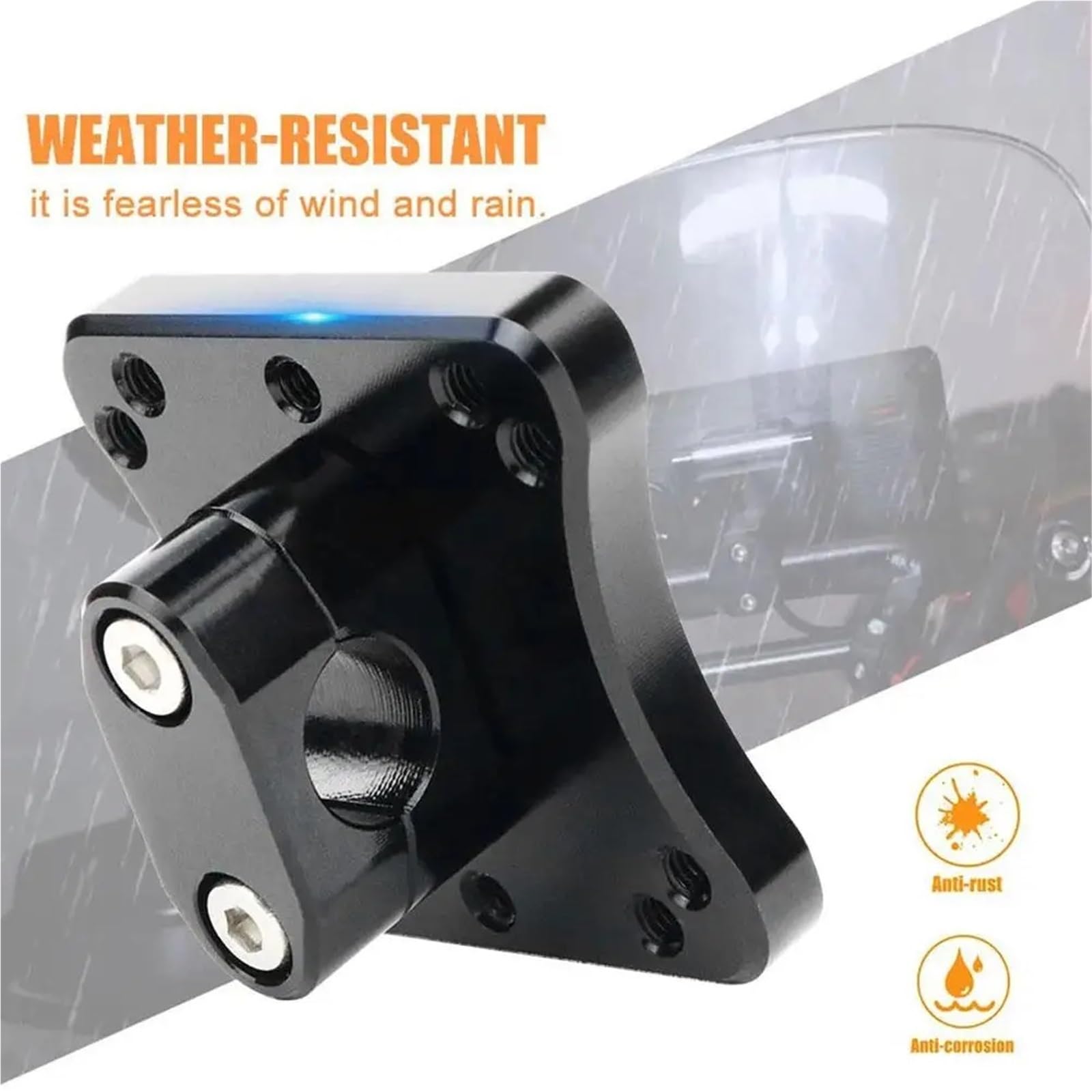 Supporto universale per navigatore GPS per moto da 12 mm, supporto per navigatore GPS per moto, supporto per manubrio GPS AMPS Supporto per navigatore per moto