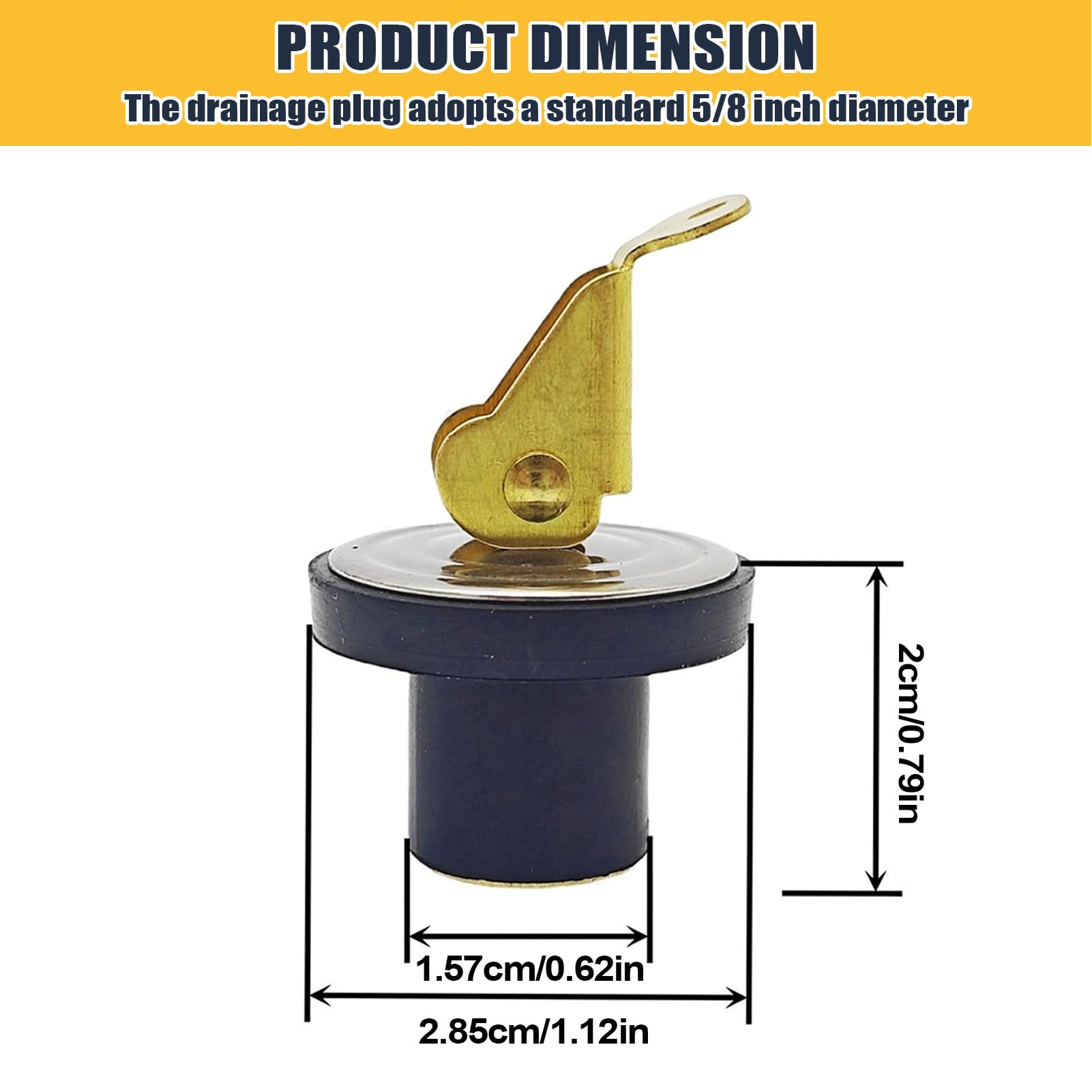Bouchon de vidange pour bateaux - Fermeture hermétique pour boîte à appâts, drainage multifonction anti-fuite de 16 mm pour kayaks, bateaux, bateaux et systèmes d'appât