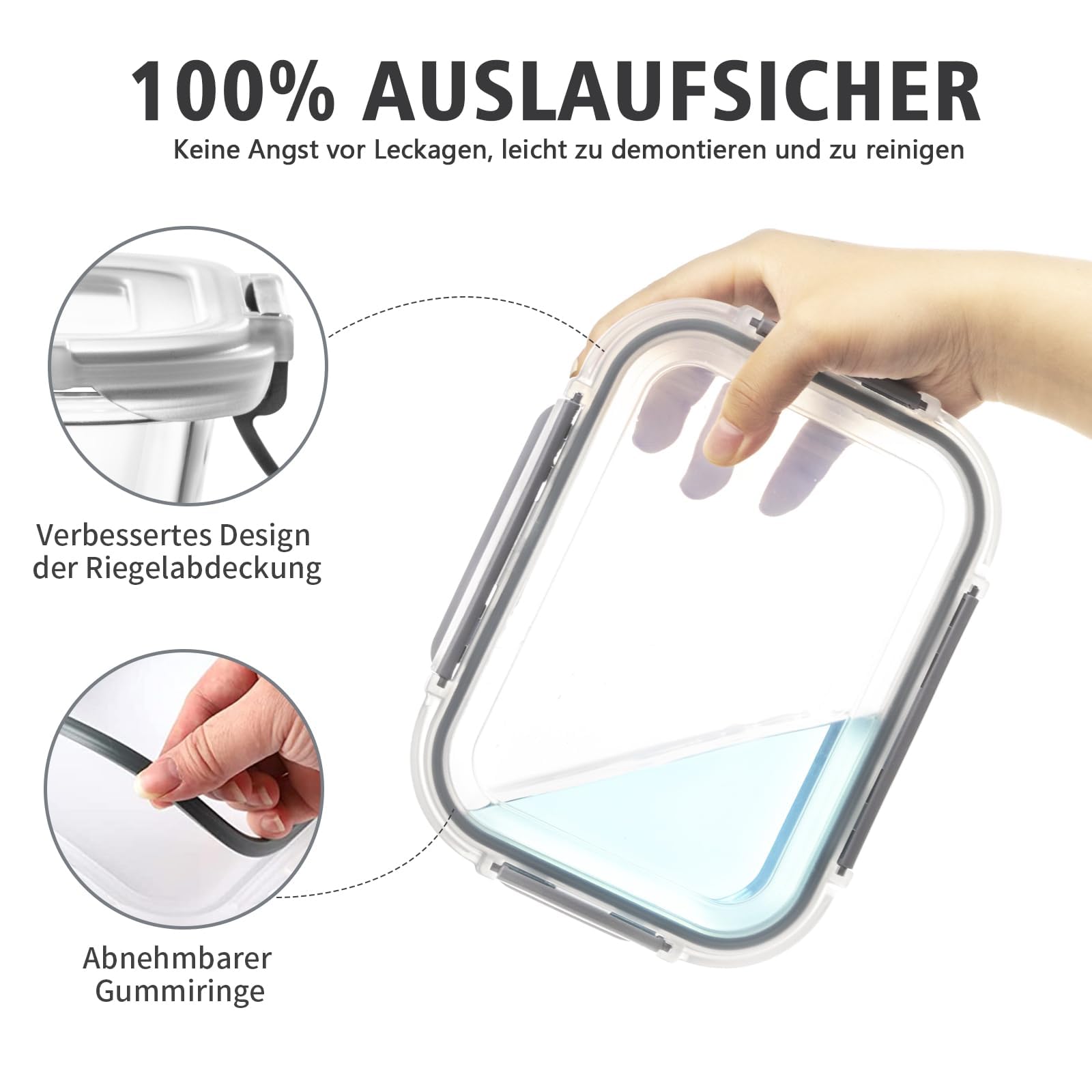 GENICOOK 24 Stück Glas Frischhaltedosen Set Mit Deckel - Vorratsdosen Für Lebensmittel, Meal Prep Boxen, Aufbewahrungsbehälter, Luftdichte Lebensmittelbehälter Für Küche