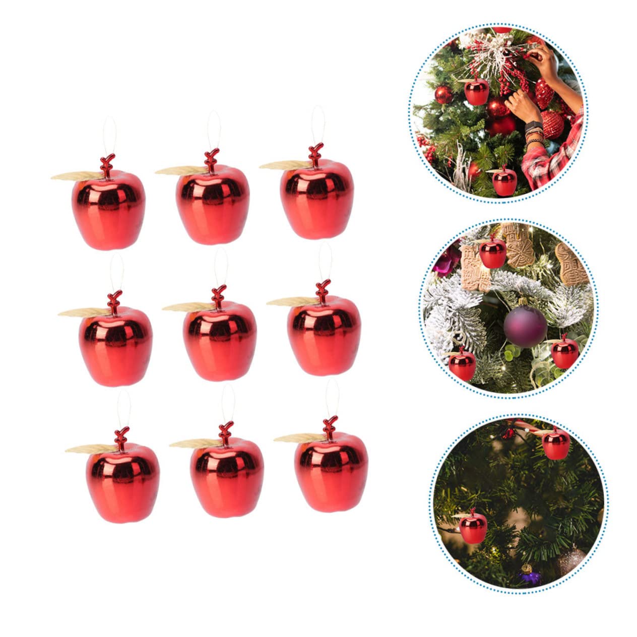 PRETYZOOM 90 STK Weihnachtsapfel-Anhänger Mini-Weihnachtsschmuck dekorative weihnachtskugeln Kinder weihnachtsdeko christbaumanhänger hochzeitsgeschenke Weihnachten hängende Requisite rot