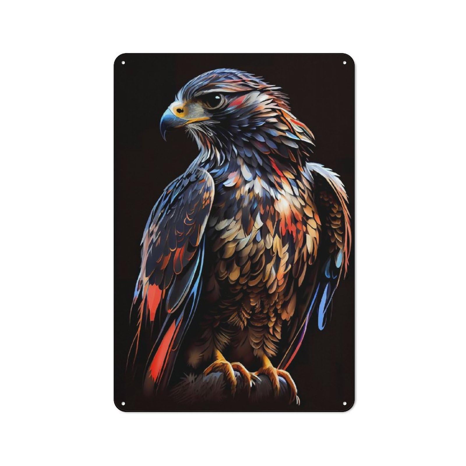 Junmoney Hawk Bistro Metal Sign 30X20cm, Vintage Cafe Wall Decor For Takeaway, Bar, Kitchen Or Counter Area