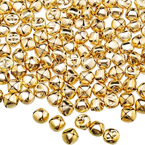 Jingle Bells for Craft, 300 Pieces Bulk DIY Christmas Bells for Decoration, Home Decoration (Gold, 0.5 Inch)