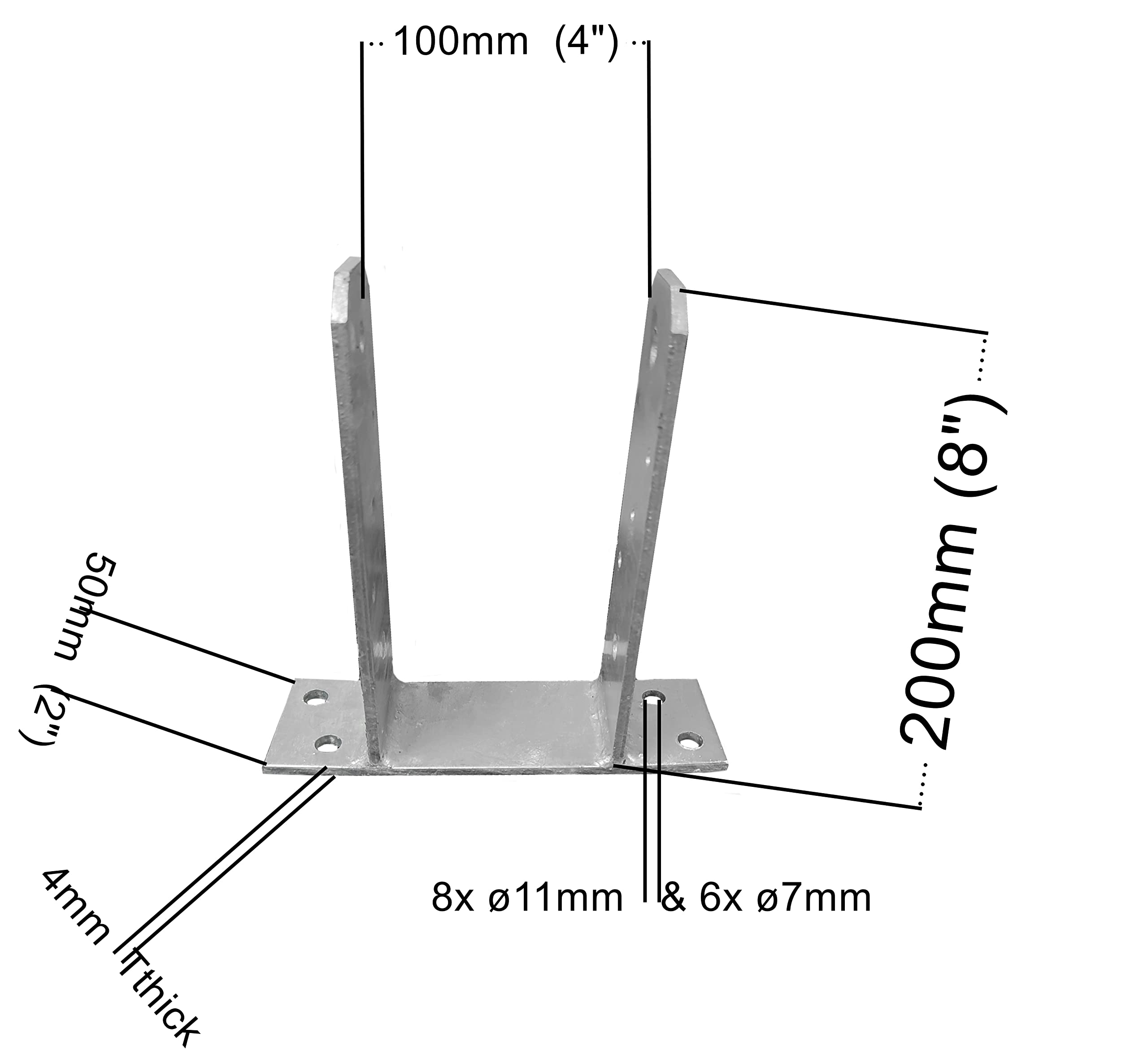 Concrete Post Extenders Fence Posts Support U Type Pergola Brackets ...
