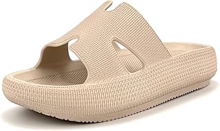 H-starp Cloud Cushion Slides for Women,Womens Platform Comfortable Memory Foam Arch Support Recovery Sandals,Waterproof EVA Cushioned Pillow Slippers for Beach Shower Bathroom Pool