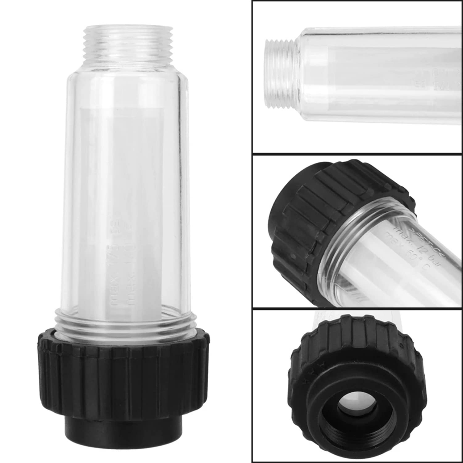 Filtro de Agua para Lavadoras a Presión e Hidrolimpiadora - Manguera de Jardín de 3/4 Pulgadas - Limpiador de Alta Presión para Karcher K2-K7