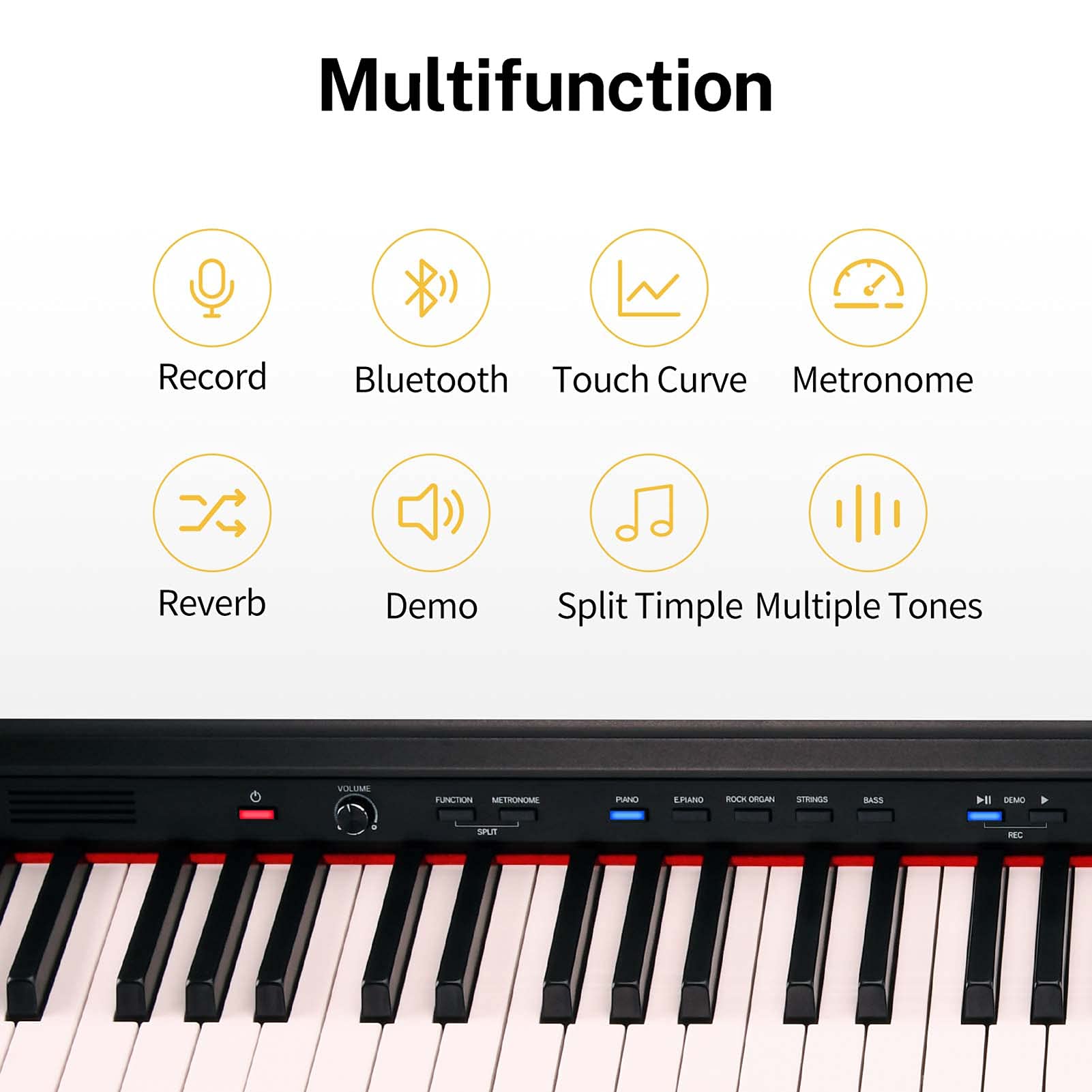 Donner DDP300 Digital Piano 88 Key Weighted Keyboard Piano, GHS