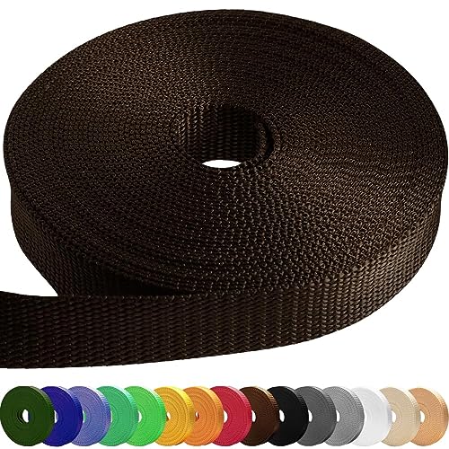 Image of TECEUM 3 /4 inch & 5 /8 inch & 1 inch & 1.5 inch & 2 inch Webbing - 10 25 50 Yards - 40+ Colors - Heavy Duty 1 Inch 1.5 Inch 2 Inch Backpack Straps - Webbing for Outdoors Indoors Crafting DIY