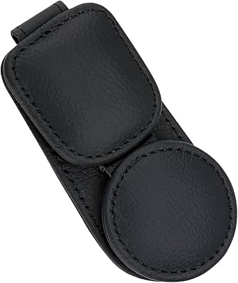 Sun Visor Eyeglasses Clip, Soft Leather Sunglasses Card Ticket Storage Clip, Multi-functional Double Clip Accessory