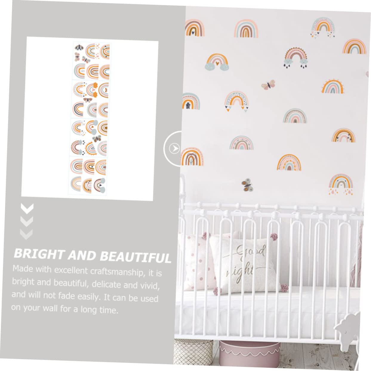 Yardwe 5 Hojas Pegatinas Decorativas Infantiles de Pared Calcomanías para Decoración de Habitaciones de Aplicación y Remoción para Alegres Salas y Dormitorios