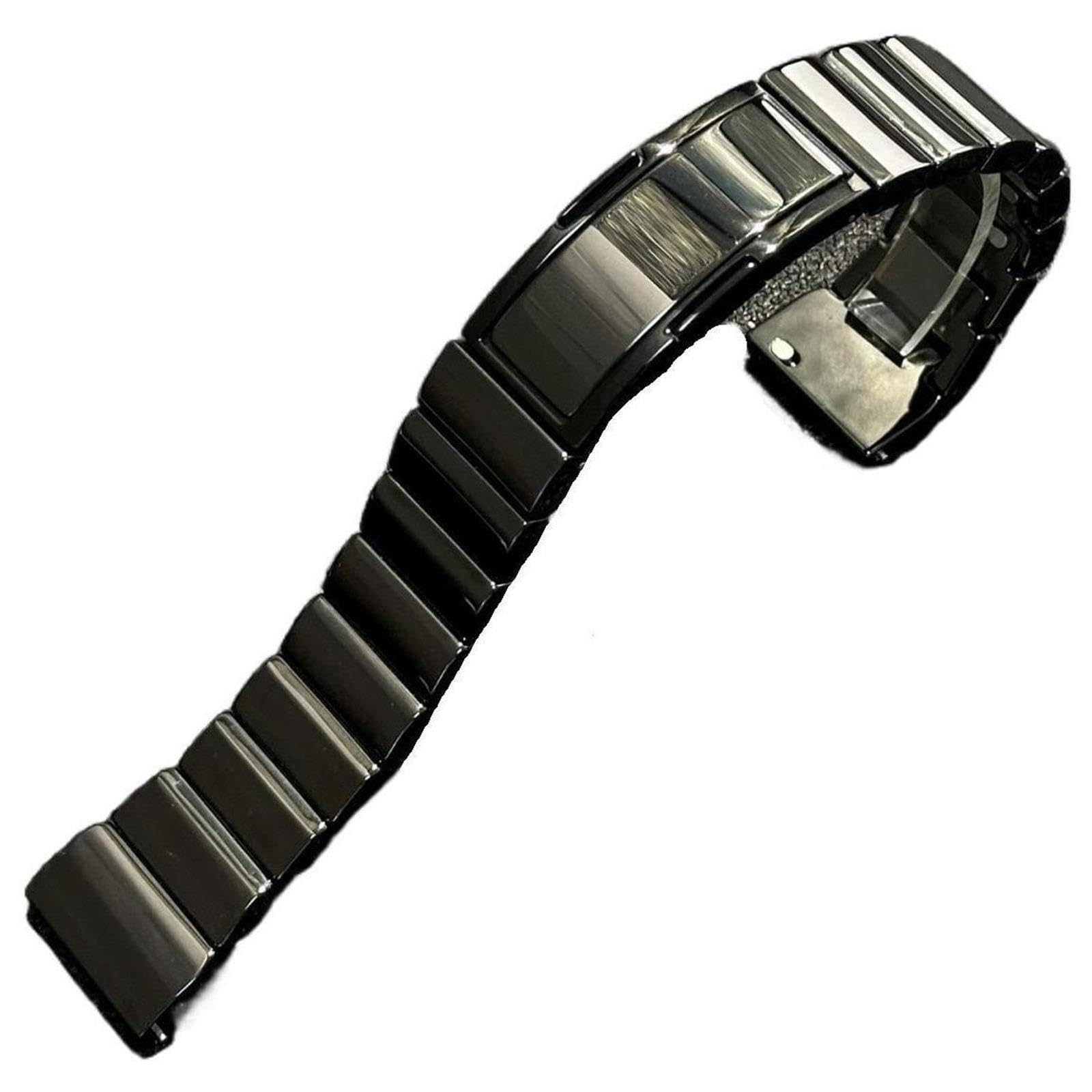 cinturino dell'orologio Polsino da uomo classico in ceramica nero con cinturino alla moda 18 mm 22