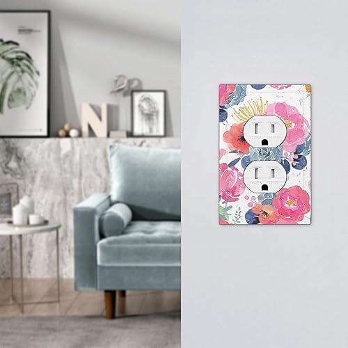 Vista 364 de Cubiertas decorativas de salida de estrella de mar playera, tablero de madera azul de concha de mar de 1 banda, decoración individual GFCI, placa