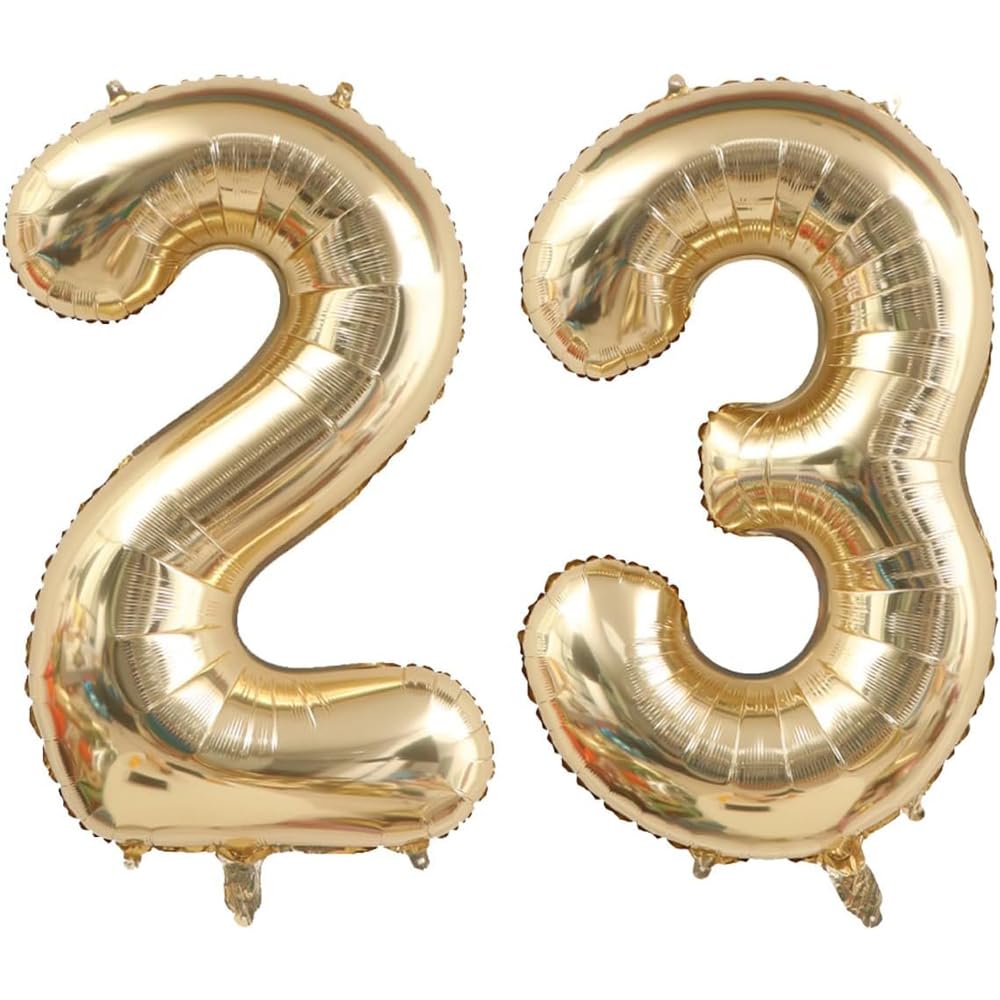 Amazon | 23歳 バルーン ライトゴールド ナンバー 23 風船