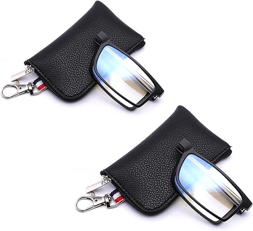 Reading Glasses for Women Men, Keychain Bags Compact Folding Readers, Clear Lens Blue light Glasses Spring Hinge Reading Glasses for Women Men, Keychain Bags Compact Folding Readers, Clear Lens Blue light Glasses Spring Hinge
