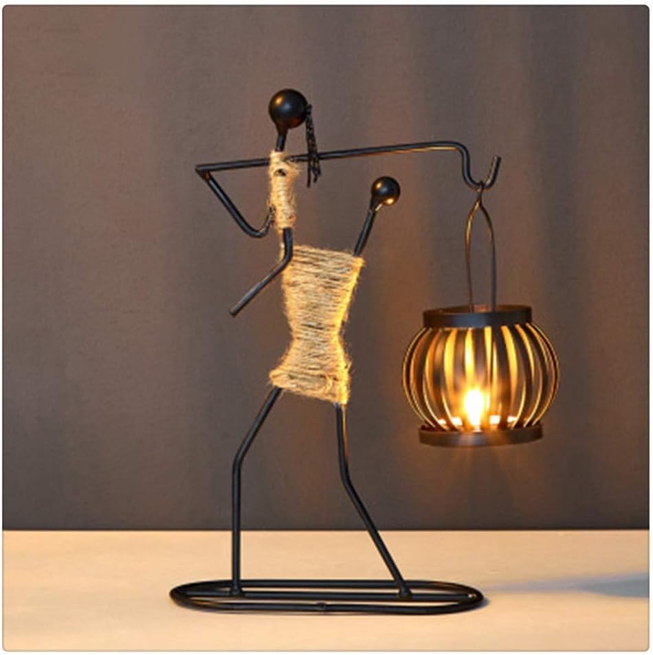 キャンドルホルダー、クリエイティブな純粋な手作りの鉄製ロマンチックなディナーナイトデコレーション小道具メタルフィギュアオーナメント繁