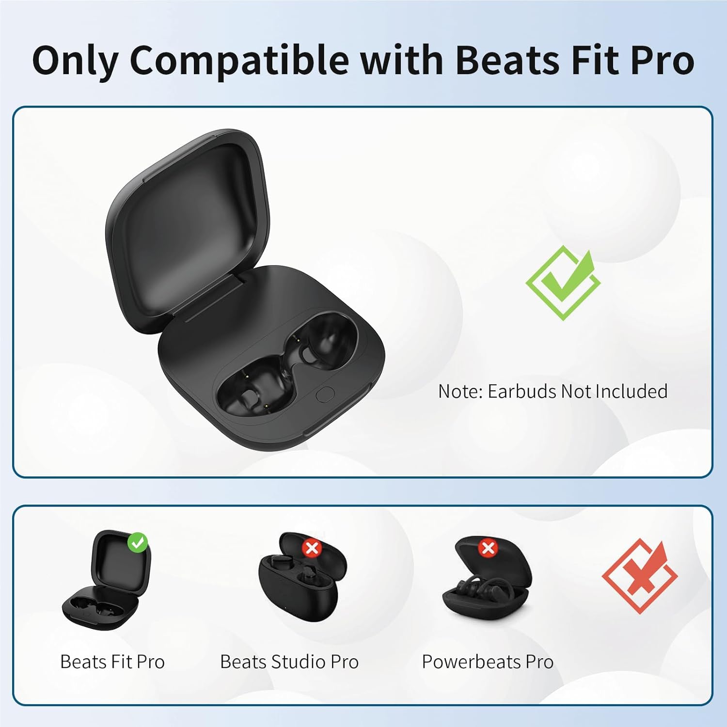 Charging Case Replacement for Beats Fit Pro, 700mAh Portable Charger with Bluetooth Pairing Sync Button (Earbuds Not Included) - Image 3
