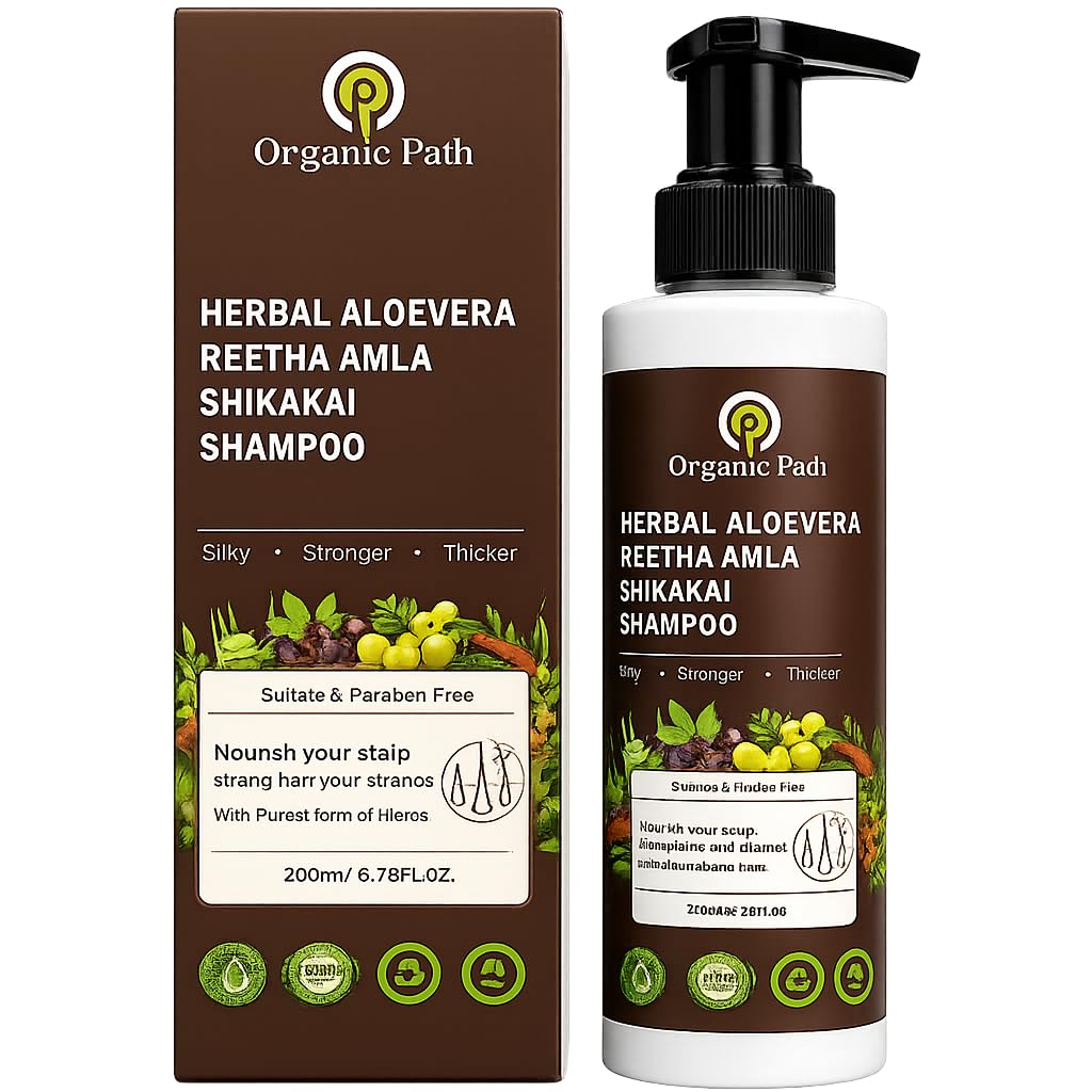Organic Path Natural Amla,Reetha & Shikakai Shampoo | Anti Hair Fall Formula | For Thick and Strong Hair | Promotes Healthy Hair Growth | Suitable for All Hair Types | 200ml-image-22