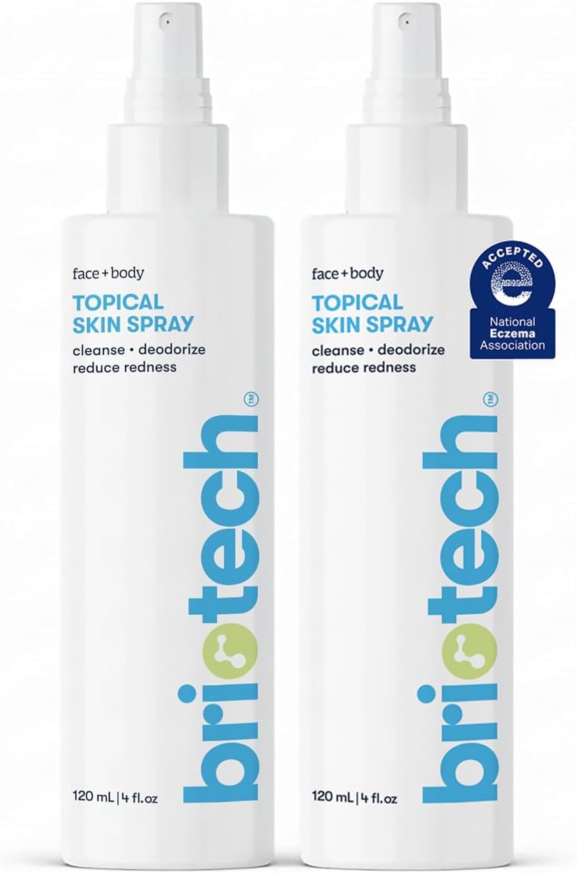 Topical Skin Spray, Hypochlorous Acid Spray for Sensitive Skin, HOCl Facial Mist, Full Body Support Against Irritation, Calm Redness, Soothe Foot & Scalp, 4 oz (2 Pack)