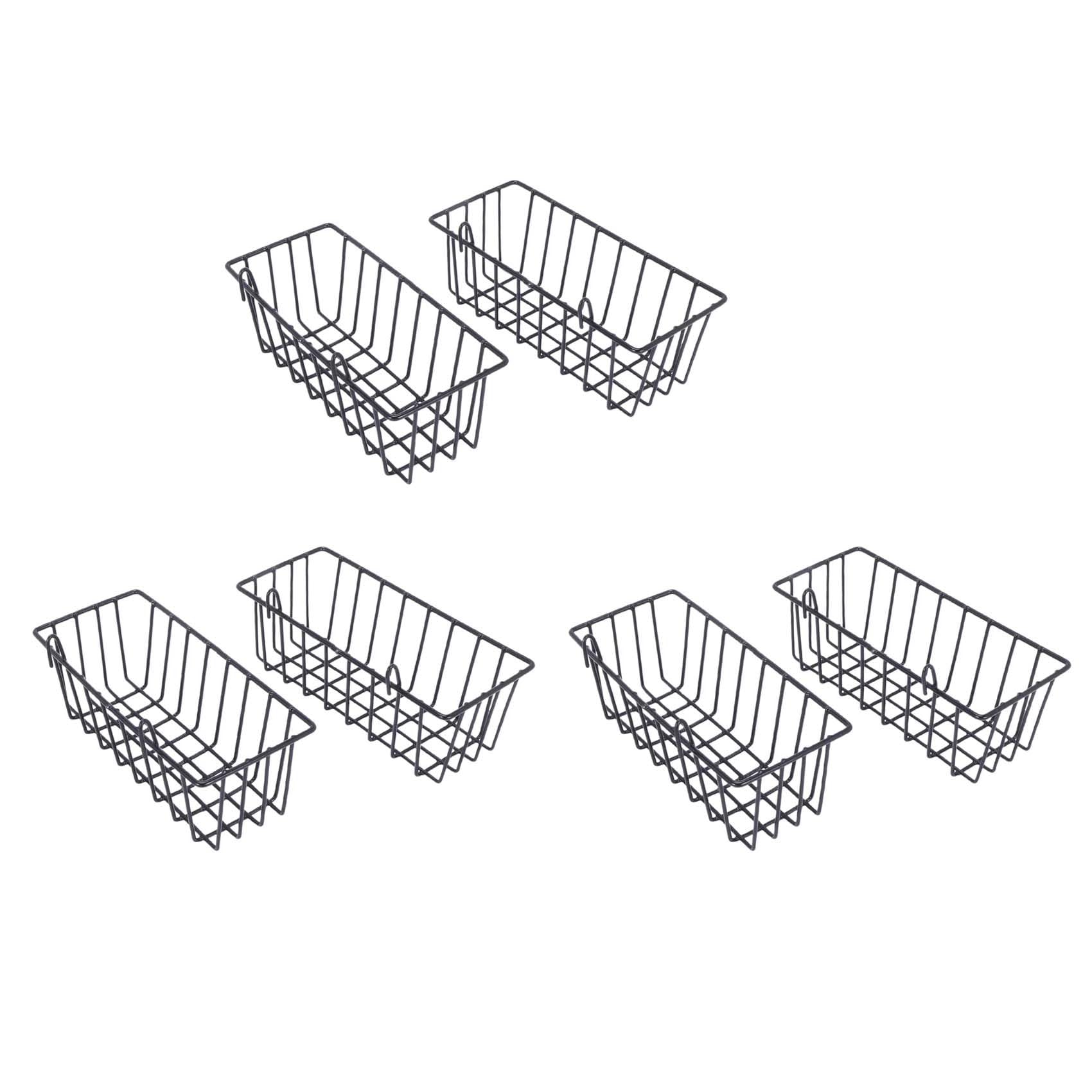 Panier métallique suspendu Booso lot de 6 pour grille murale cuisine et maison