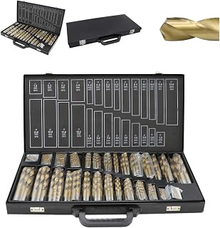 Herrselsam Metal Drill Set 230 Pieces, Ø 1-13 mm Spiral Drill Kit Titanium Coated Steel Drill HSS Spiral Drill, Wood Drill, Drill Cartridge Drill Set for Metal, Plastic, Brick and Wood