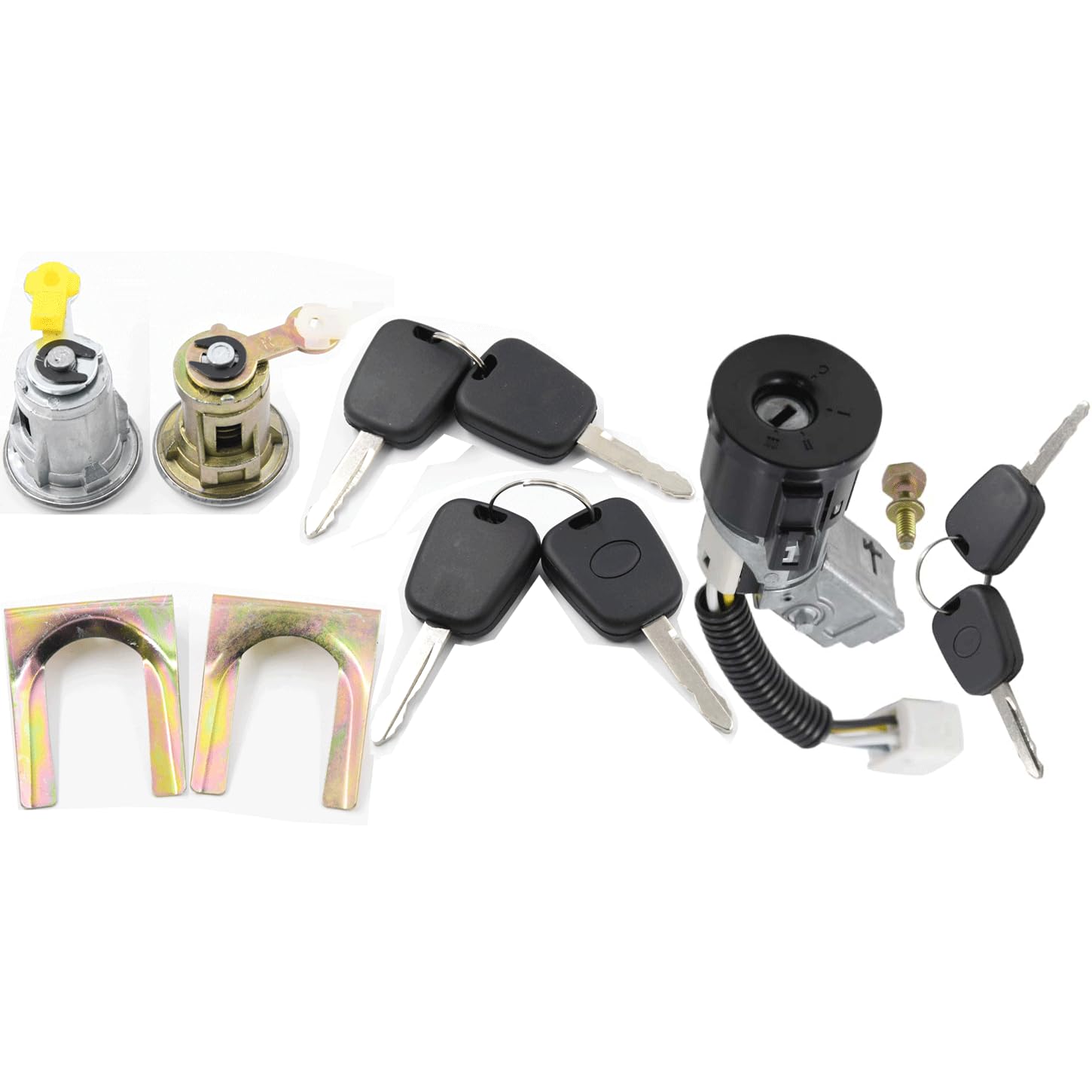 9170.Y8 Cilindro cerradura de puerta 1608746380 compatible con Citroen C1 Peugeot 107 Toyota Aygo Juego de bloqueo del CILINDRO N0501412 N0502200