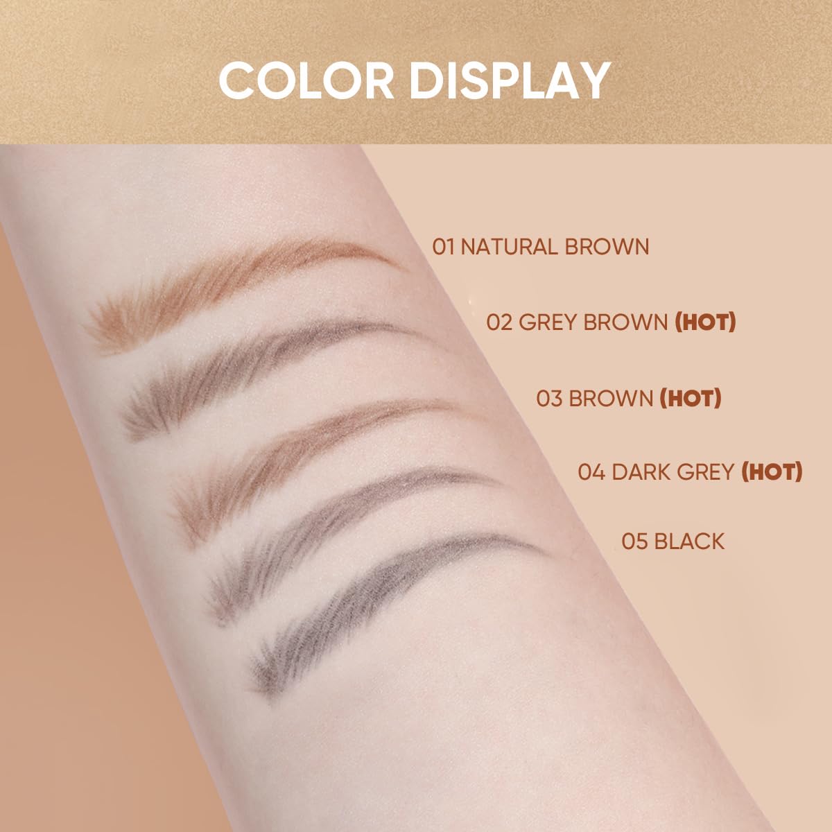 VEECCI Diamond Eyebrow Pencil, Long Lasting & Smudge-proof, Dual-Ended with Soft Brush - Image 3