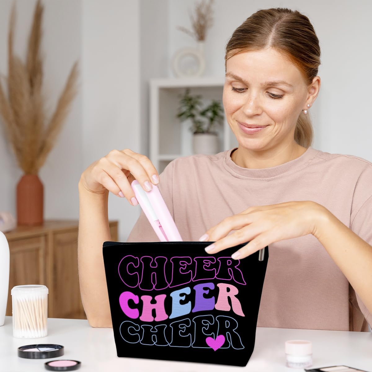 Cheer Makeup Bag, Cheerleaders Gifts Cosmetic Bags, Cheer Gifts For Team Party Favors, Travel Pouch For Teen Girls Women, Teammates Accessories - Image 5