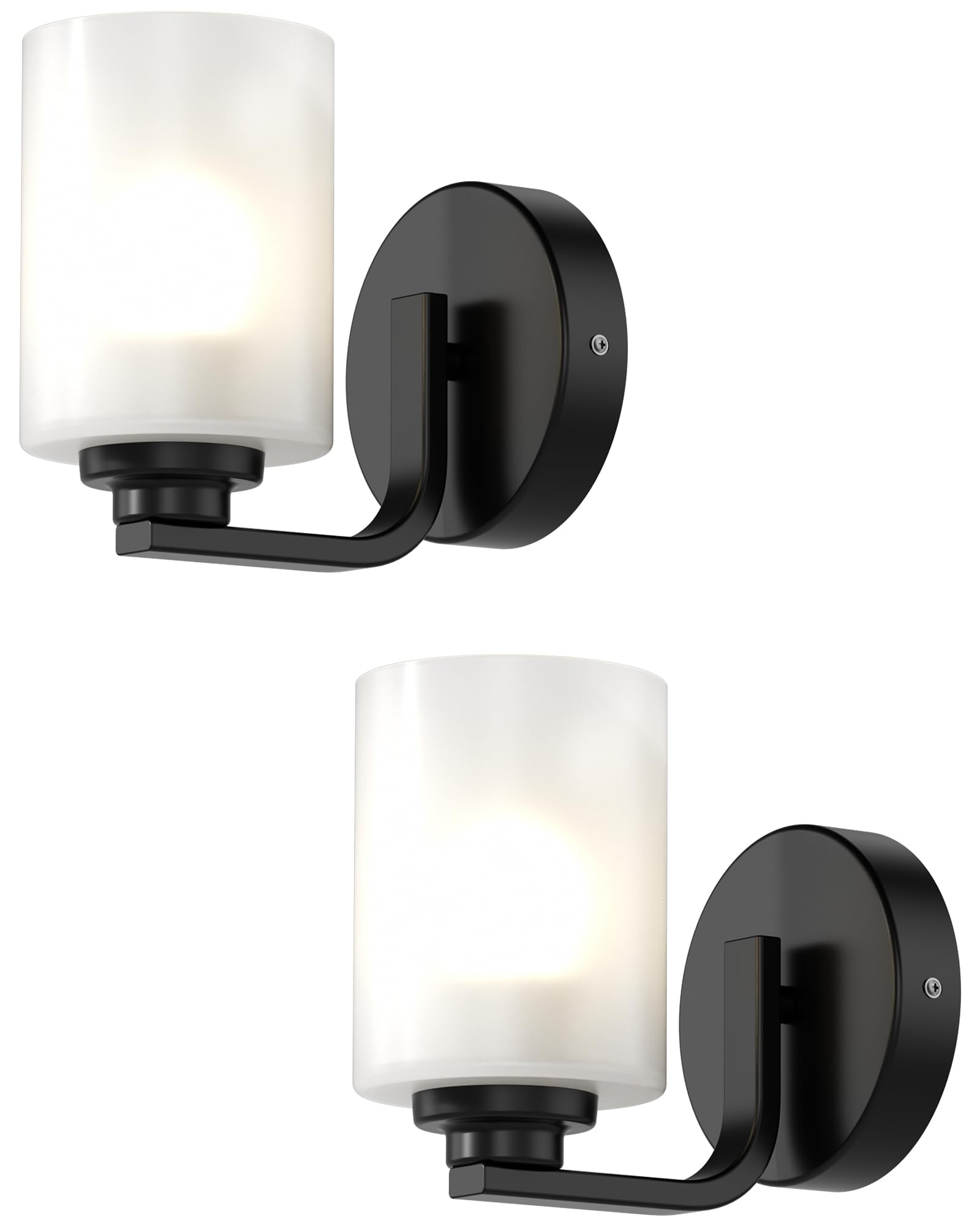 PiwBwe Modern Wall Sconces Set of 2, Hardwired Glass Shade Sconce Wall
